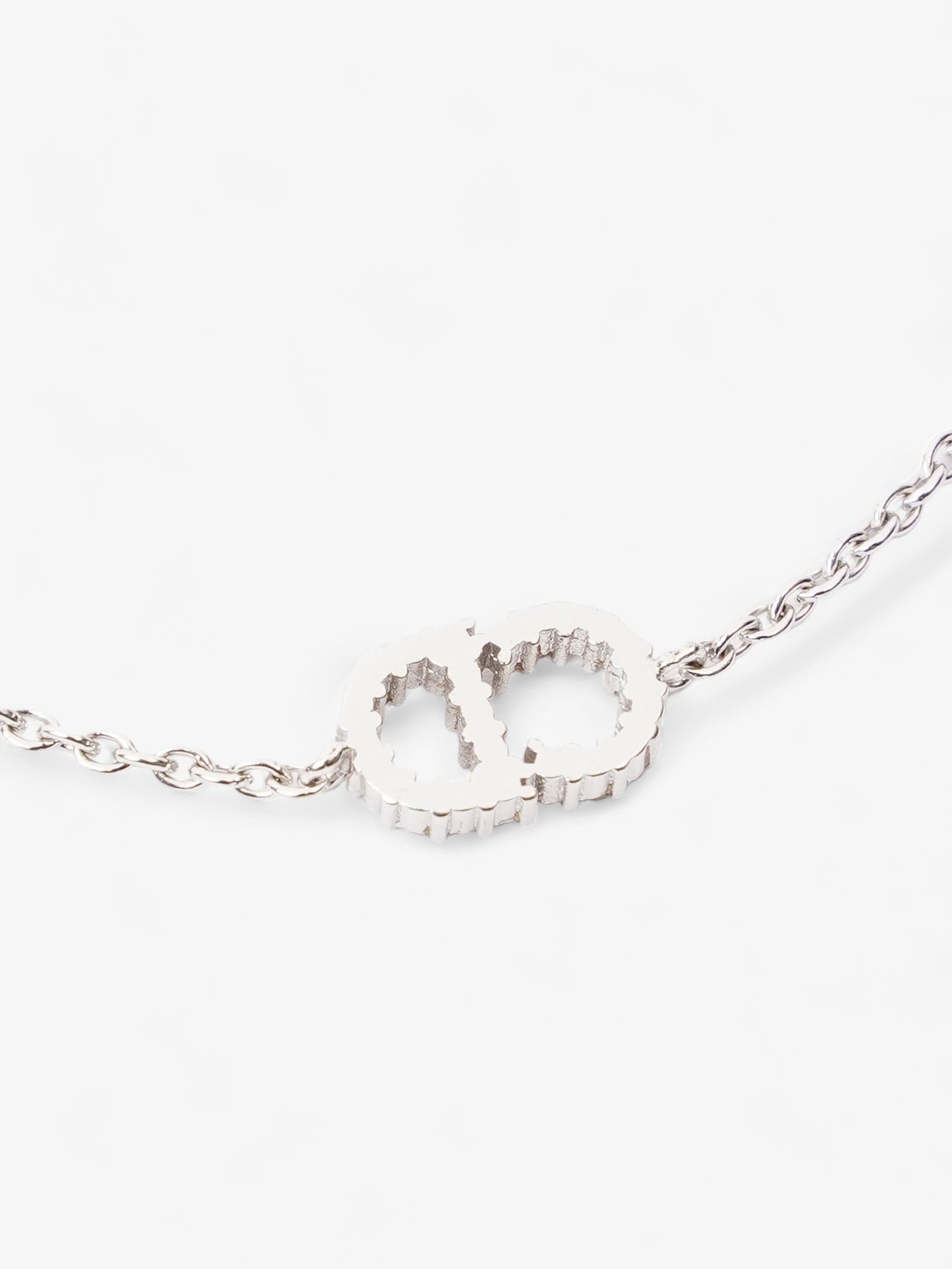 Christian Dior Petit CD Bracelet with White Crystals Silver Base Metal