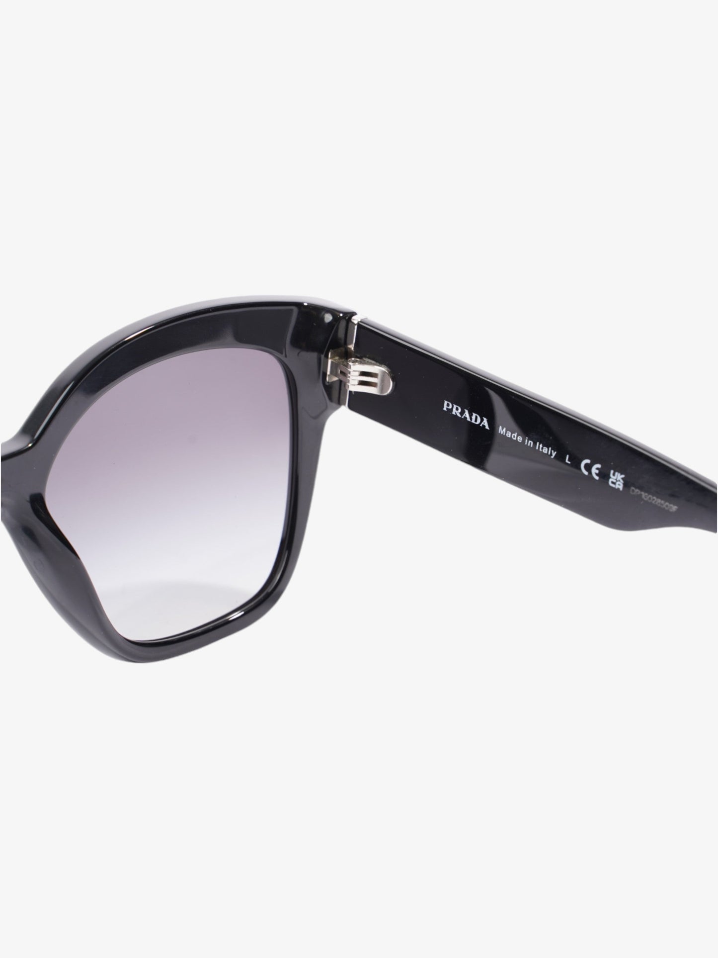 Prada Rectangular Framed Sunglasses Black / Silver Acetate 140mm