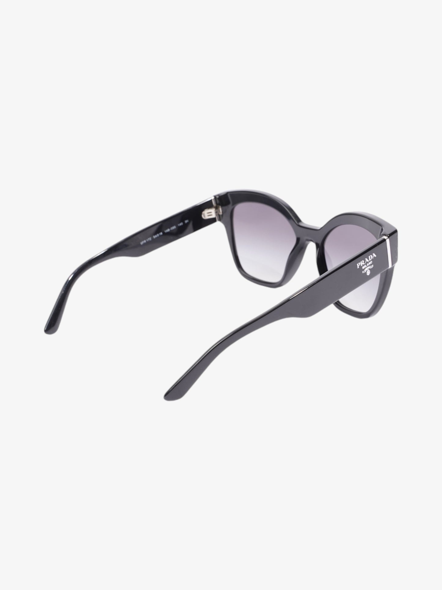 Prada Rectangular Framed Sunglasses Black / Silver Acetate 140mm