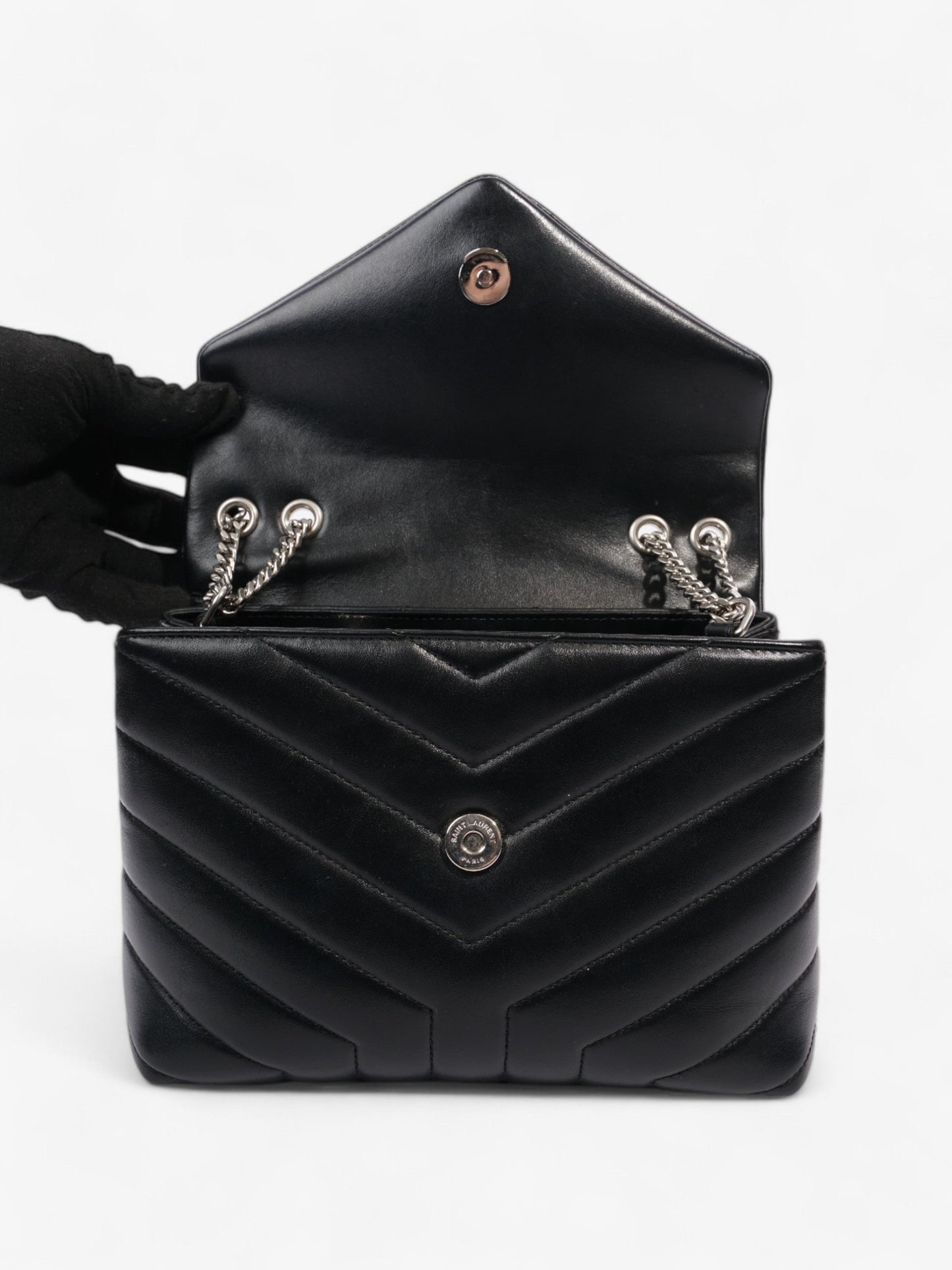 Saint Laurent Lou Lou Black Lambskin Leather Small