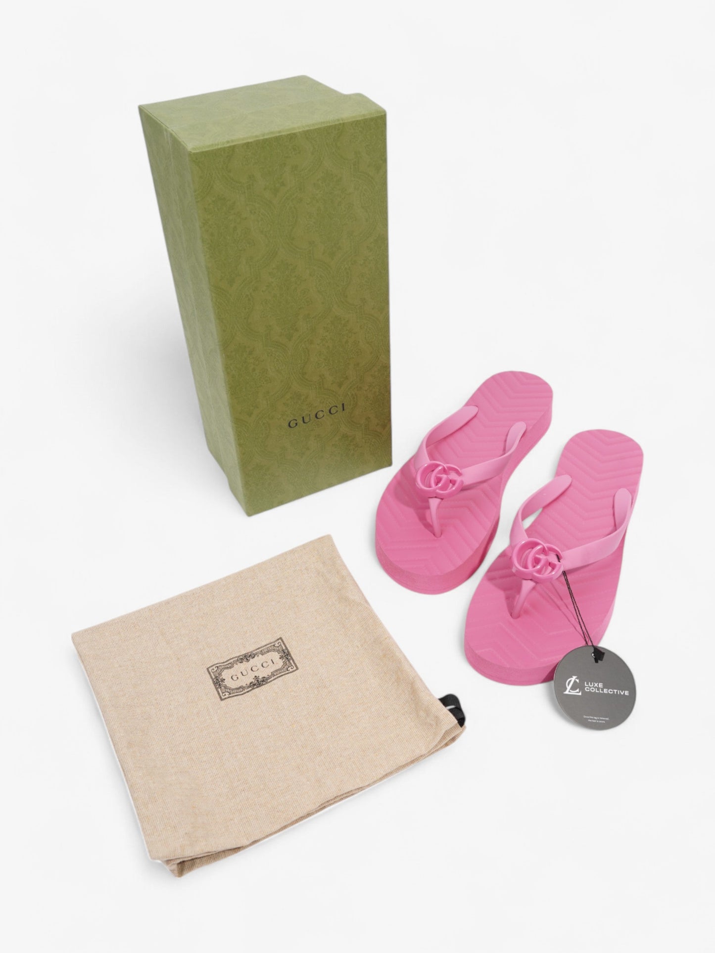 Gucci Double G Platform Sandal Pink Rubber EU 41 UK 8