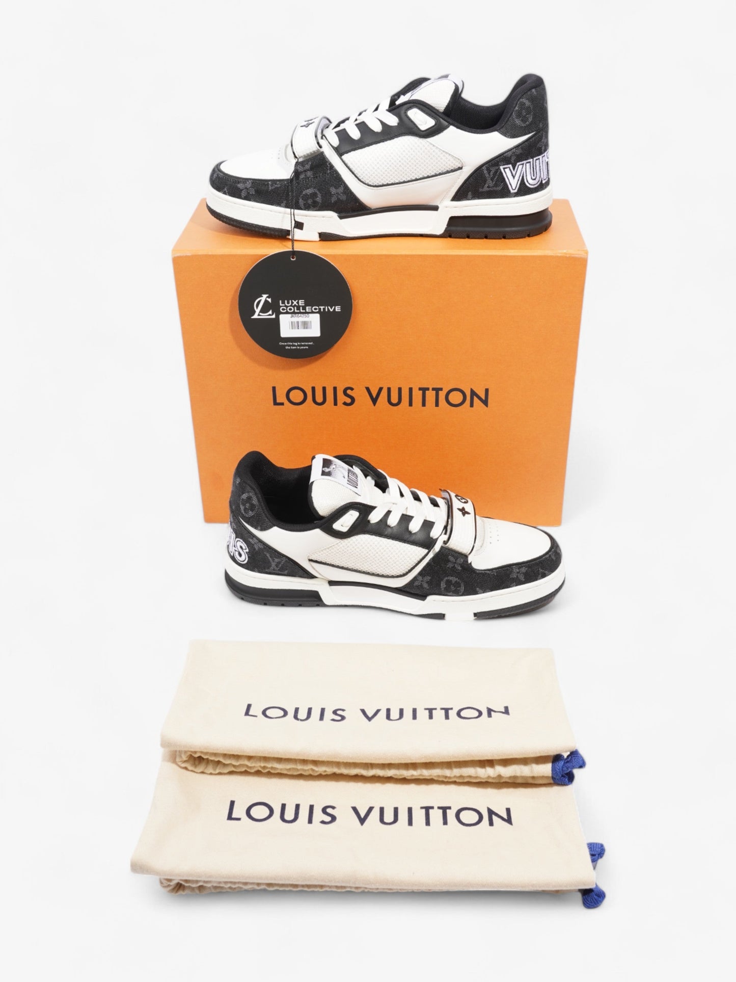 Louis Vuitton LV Trainer Sneakers White / Black Leather EU 43.5 UK 9.5