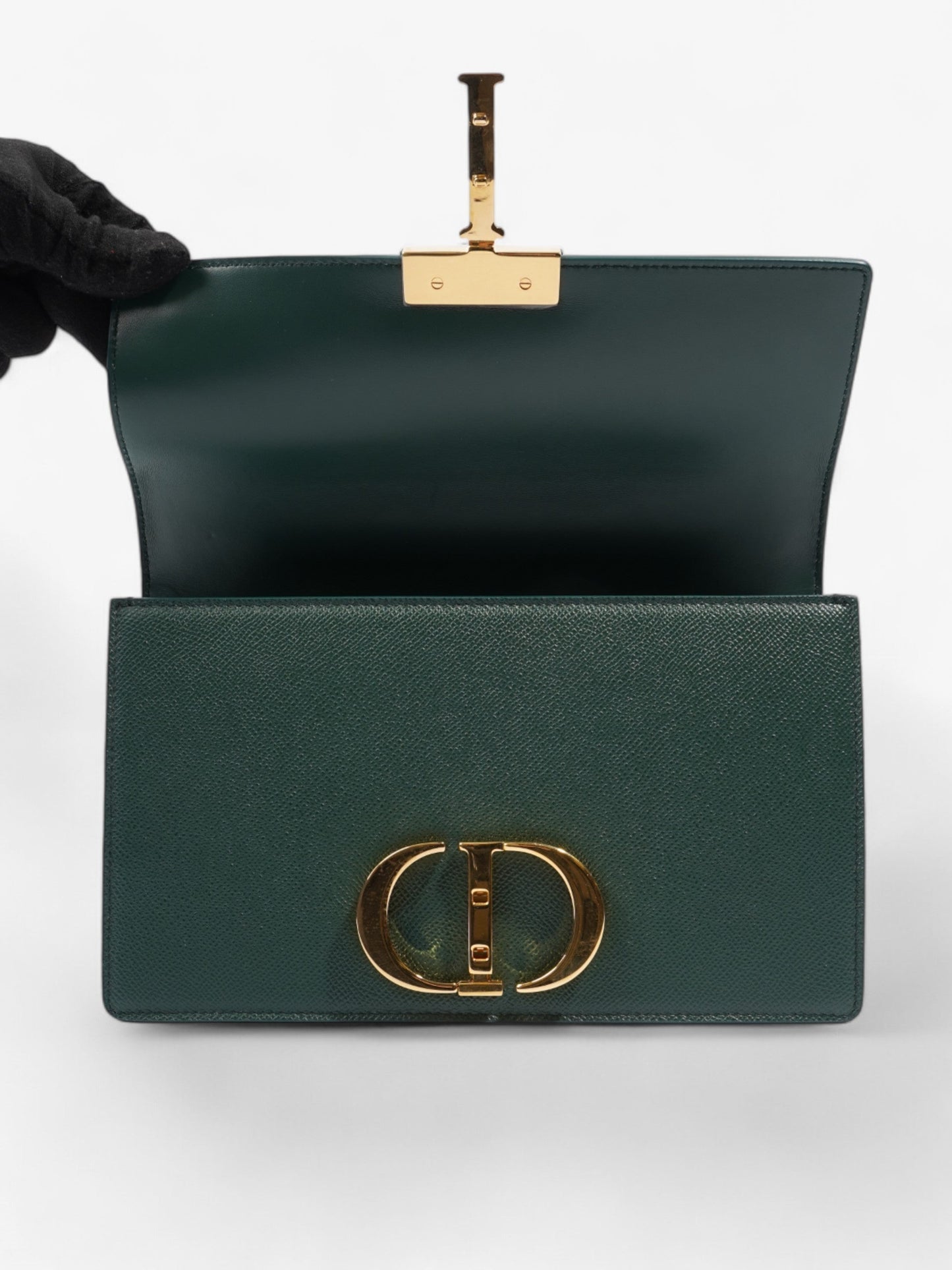 Christian Dior 30 Montaigne Green Calfskin Leather