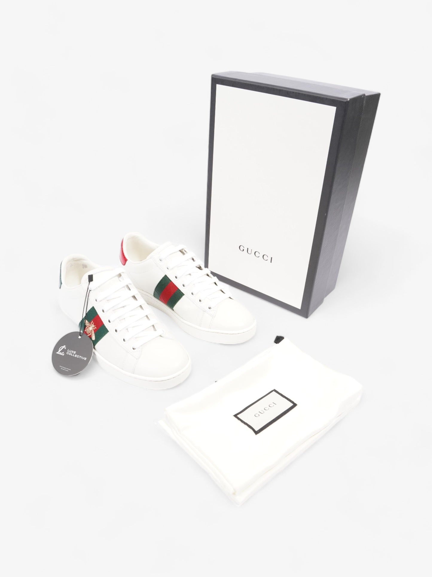 Gucci Ace Sneakers with Bee White / Green / Red Leather EU 37 UK 4