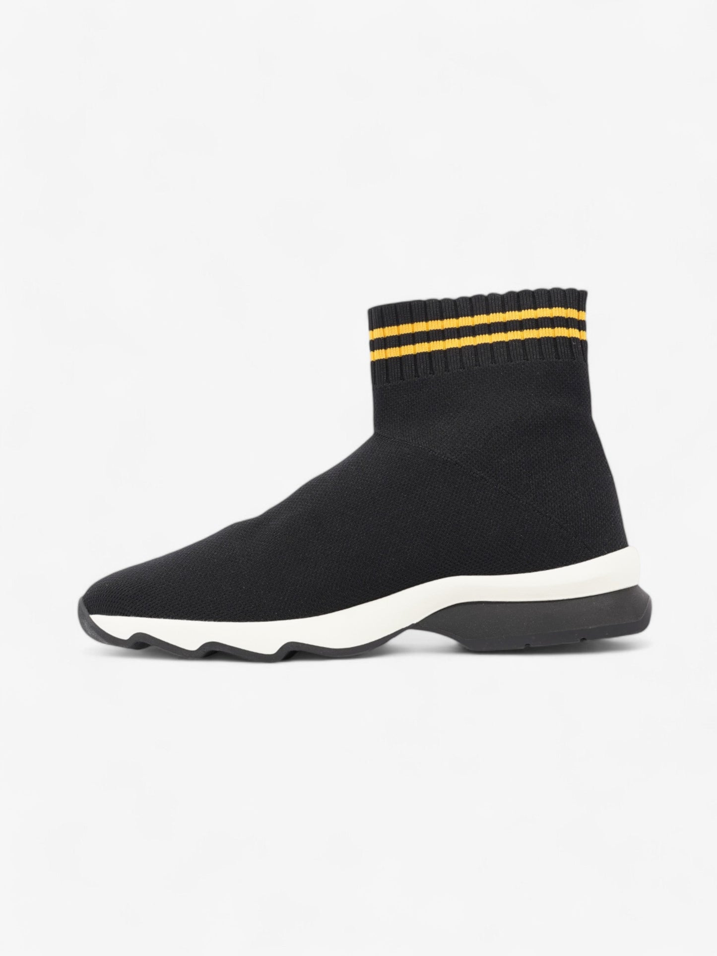 Fendi Rockoko Sock Sneakers Black / Yellow Cotton EU 38 UK 5