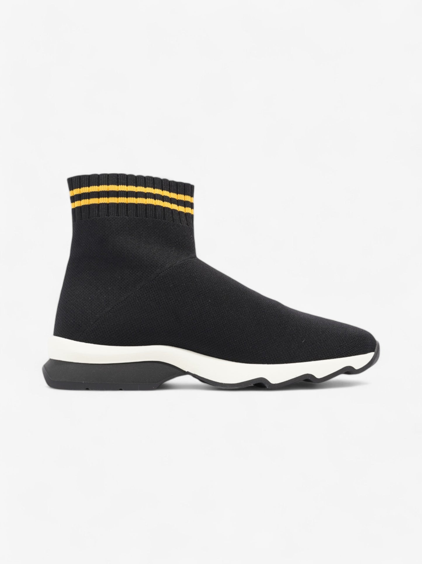 Fendi Rockoko Sock Sneakers Black / Yellow Cotton EU 38 UK 5