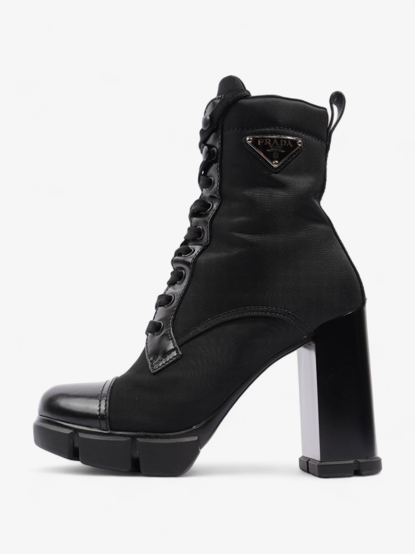 Prada Triangle Logo Boot 100 Black Re Nylon EU 37 UK 4