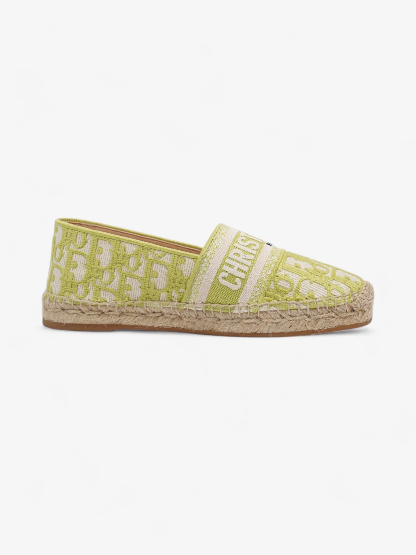 Christian Dior Granville Lime Cotton EU 37.5 UK 4.5