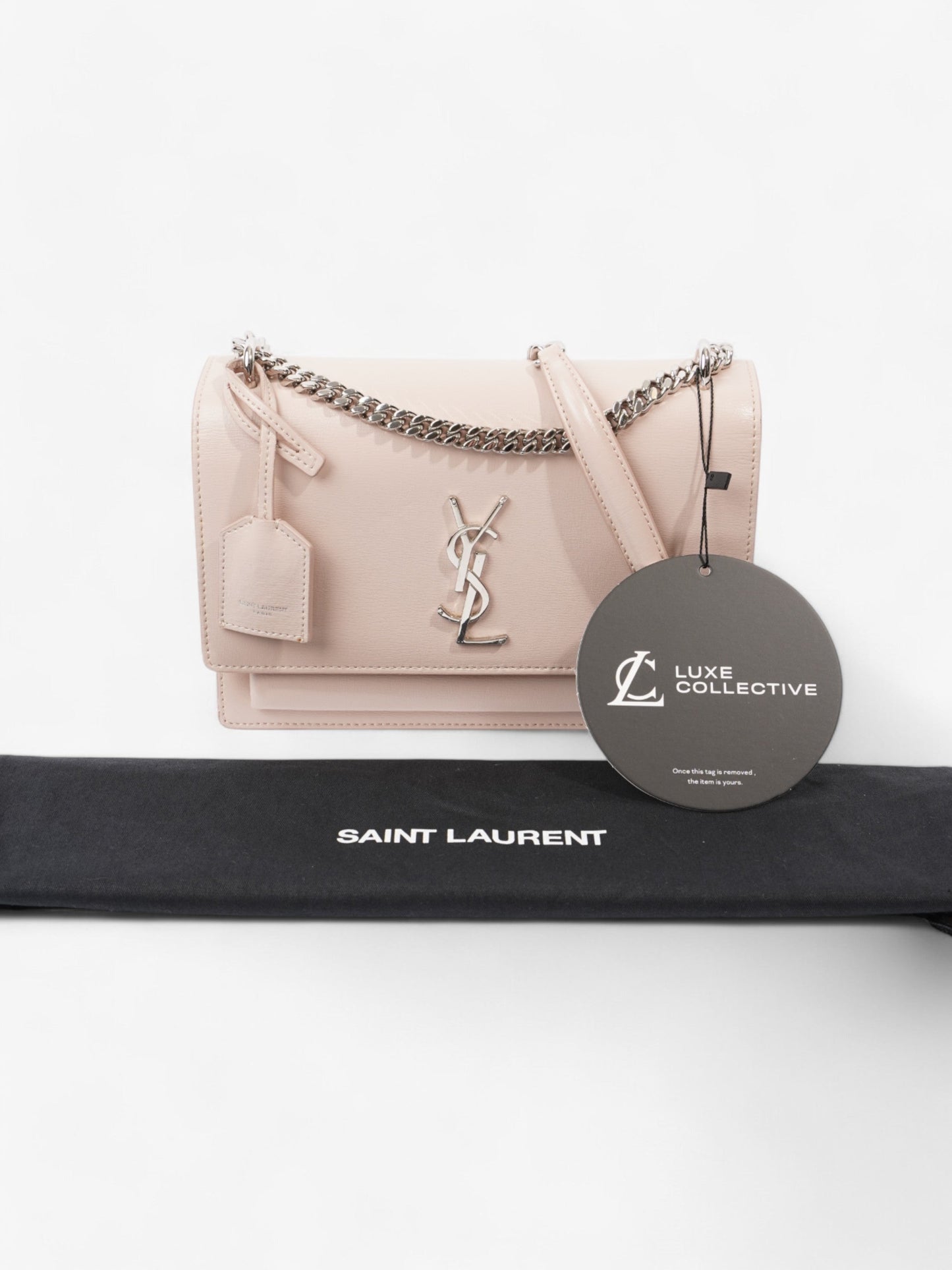 Saint Laurent Sunset Marble Pink Calfskin Leather Medium