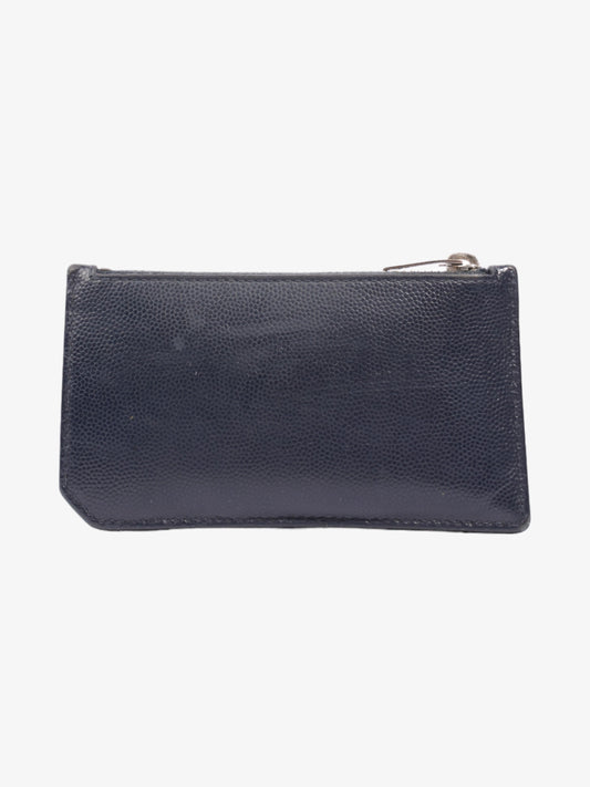 Saint Laurent Fragments Zip Card Case Navy Leather