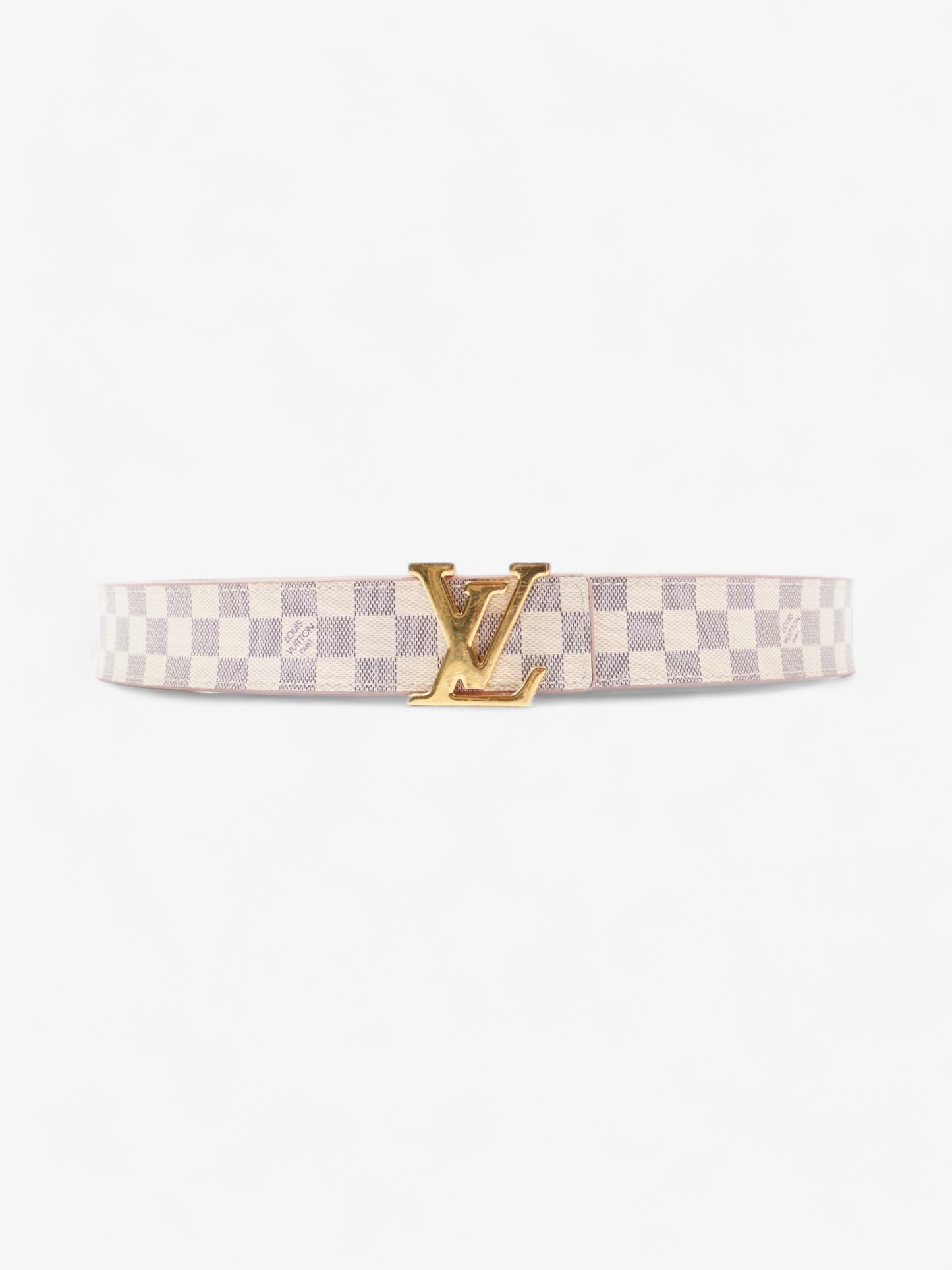 Louis Vuitton LV Initials Reversible Belt Damier Ebene / Pink Coated Canvas 85cm 34"