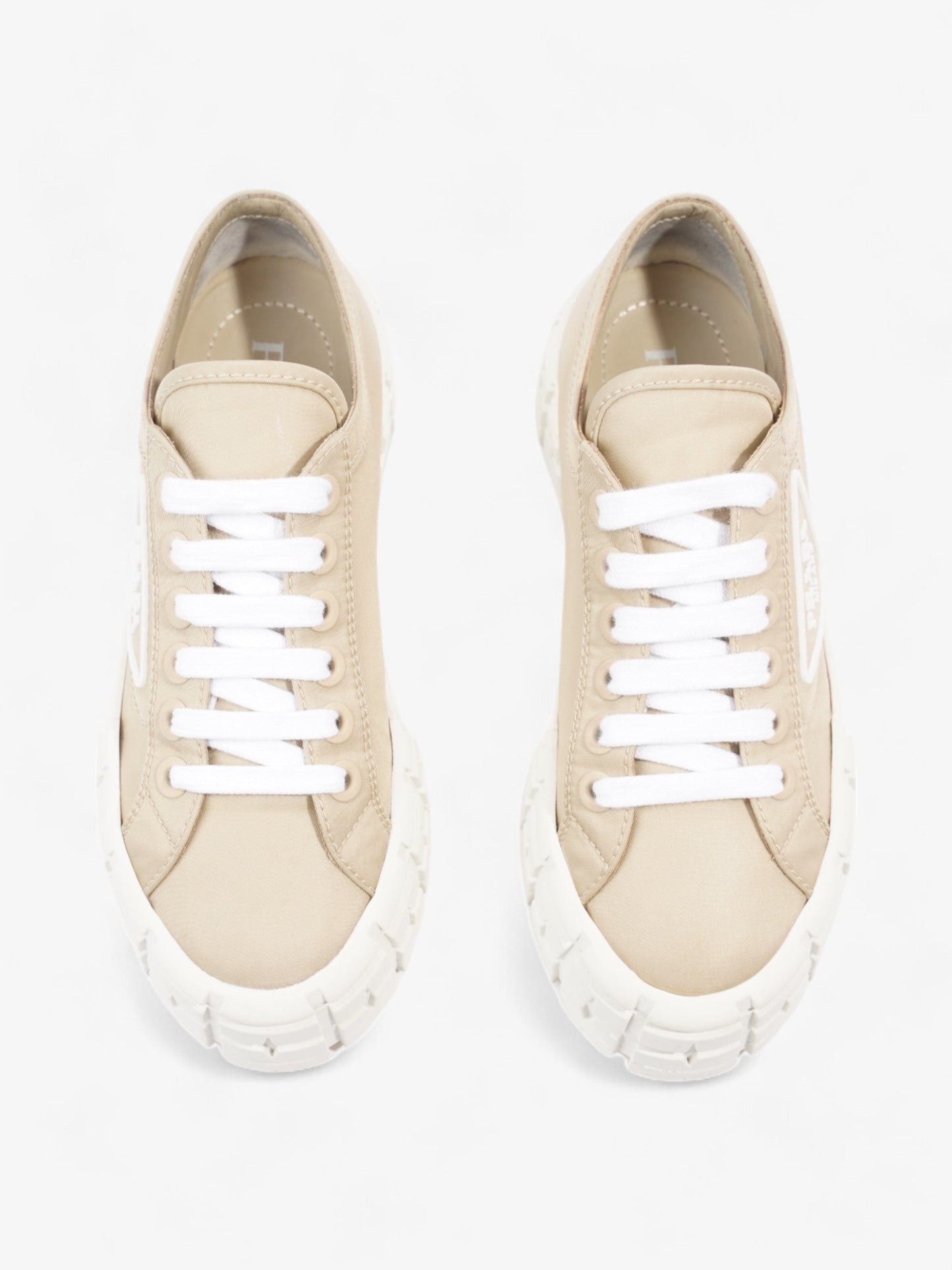 Prada Double Wheel Re-Nylon Sneakers Beige / White Re Nylon EU 36 UK 3