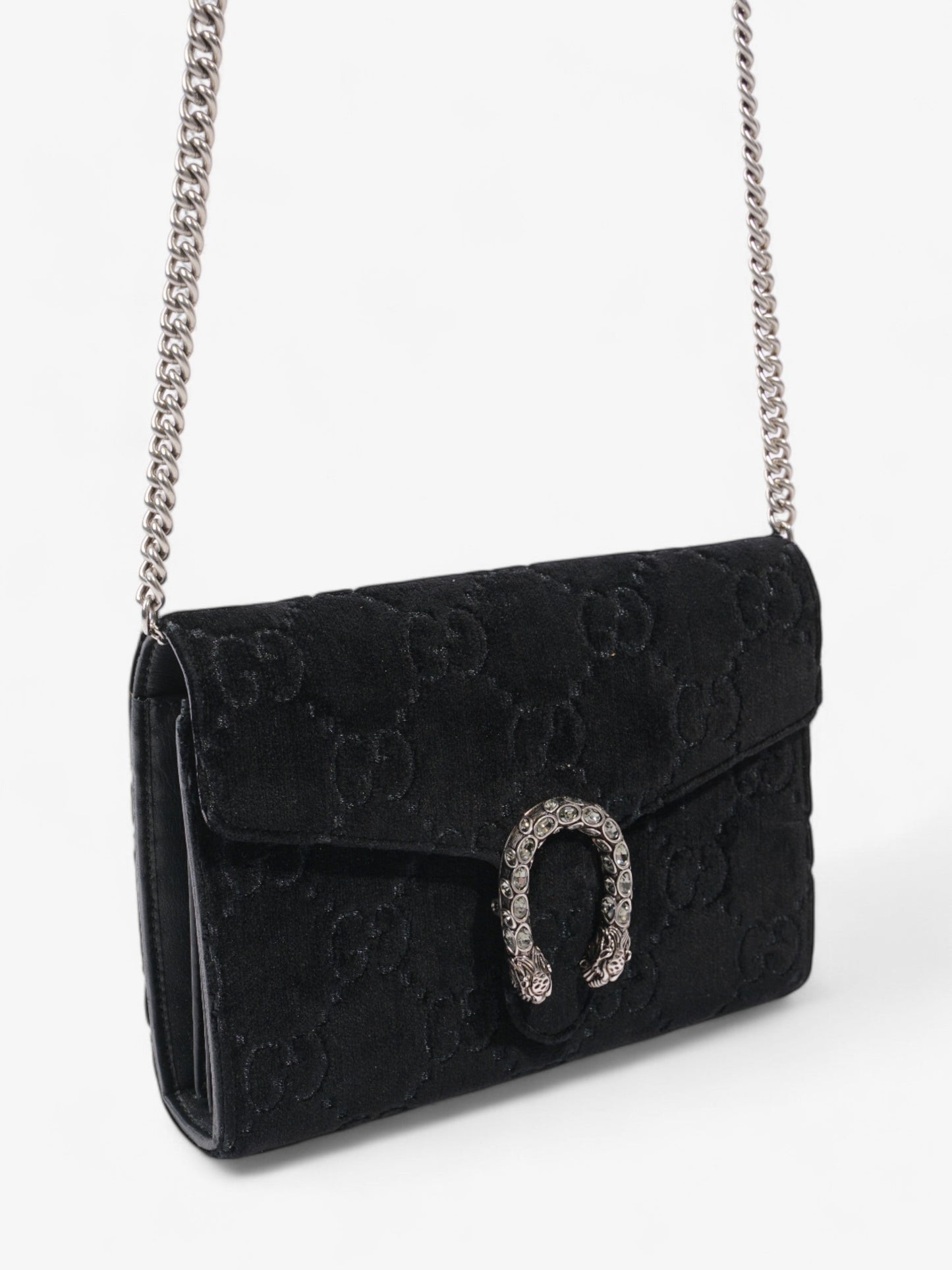 Gucci Dionysus Chain Wallet Black Velvet