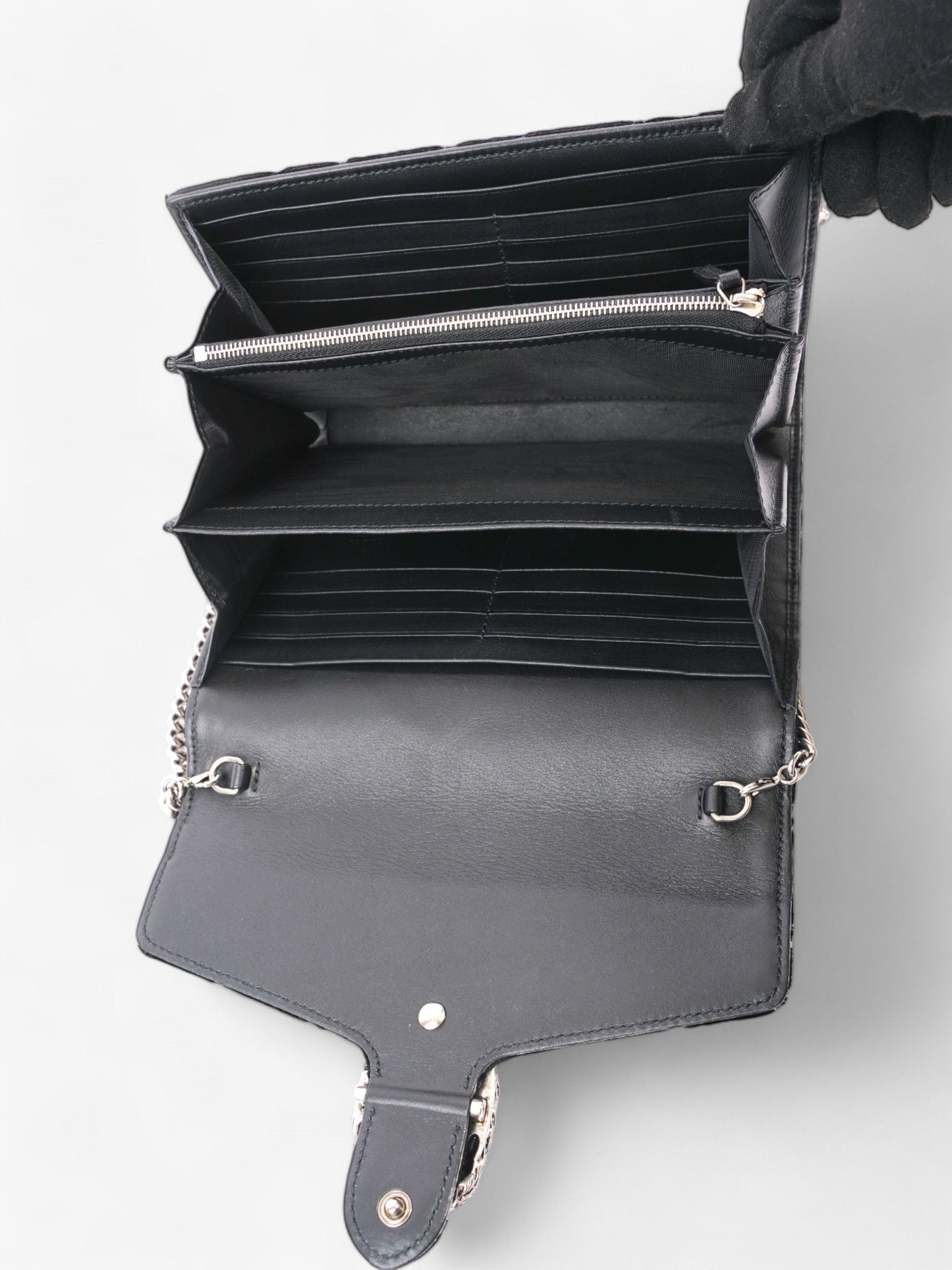 Gucci Dionysus Chain Wallet Black Velvet