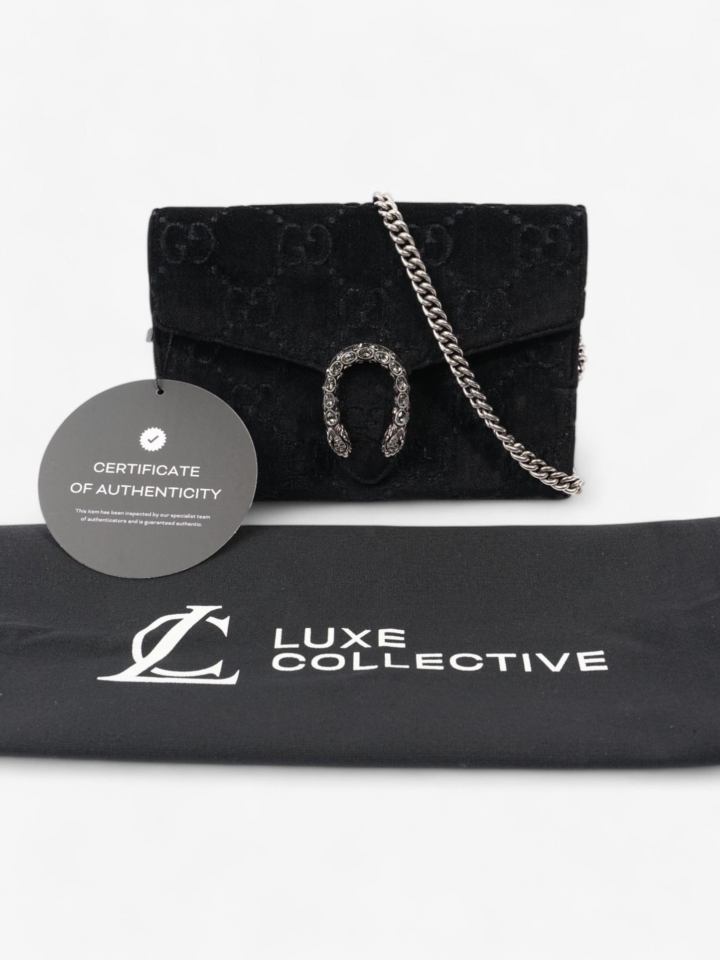 Gucci Dionysus Chain Wallet Black Velvet