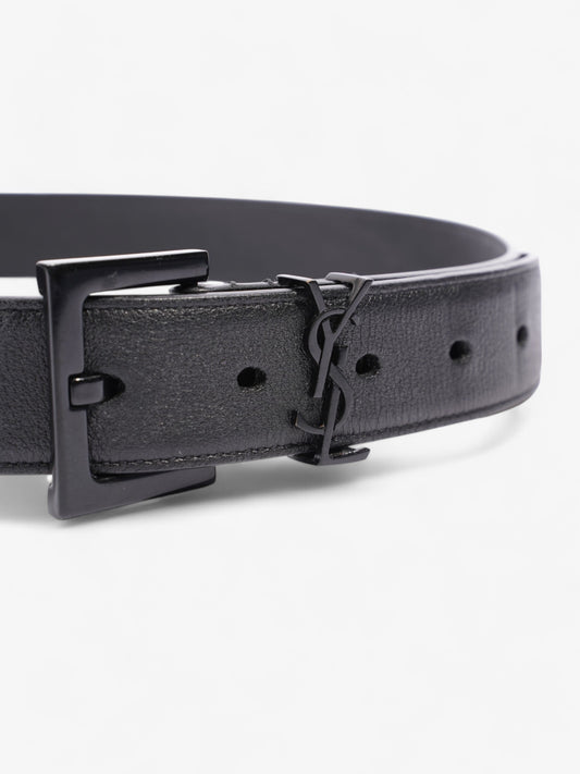 Saint Laurent Monogram Belt Black Leather 75