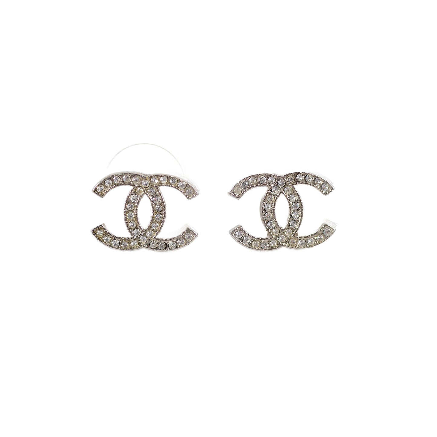 Chanel CC Logo Crystal Earrings