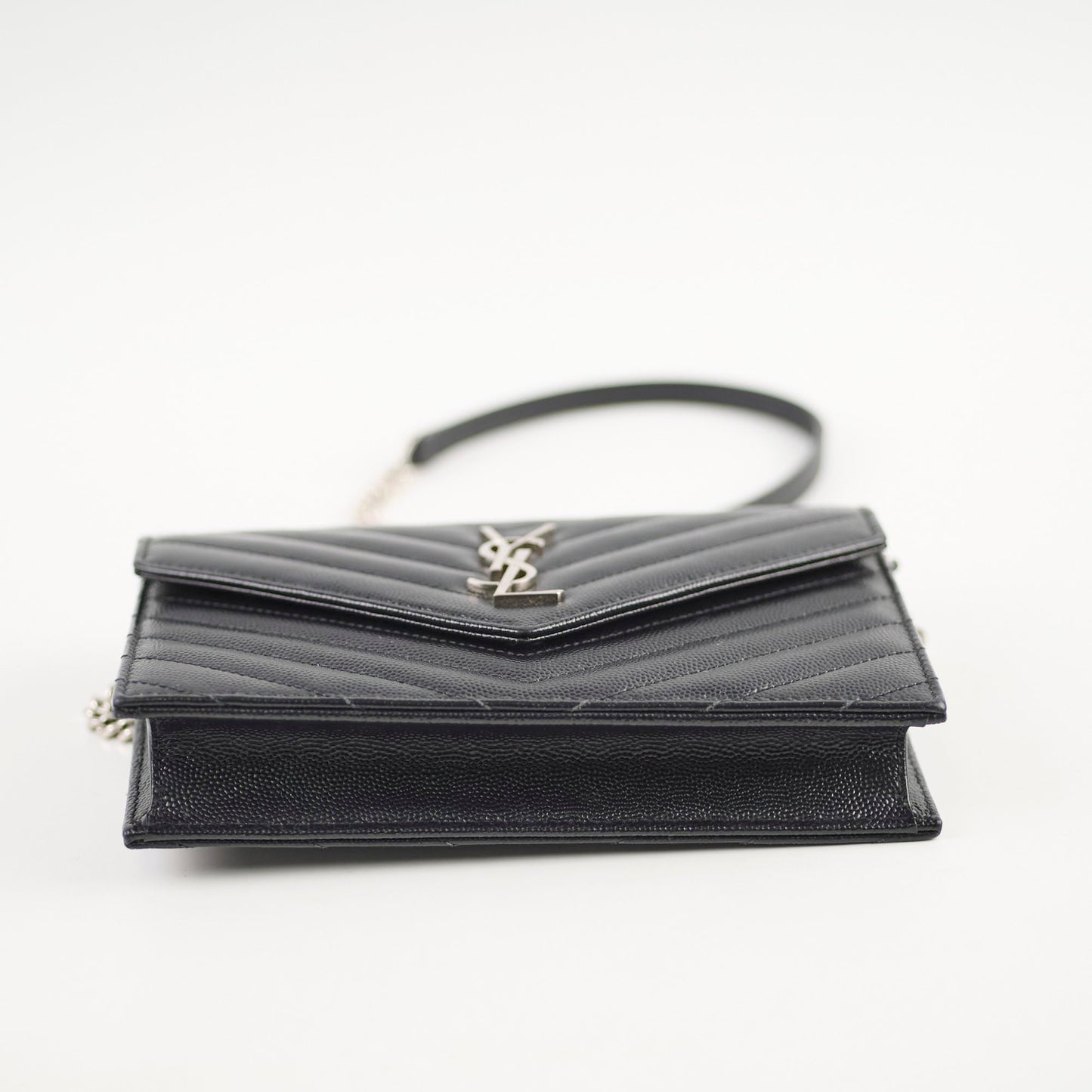 Saint Laurent Cassandre Envelope Wallet on Chain WOC Black