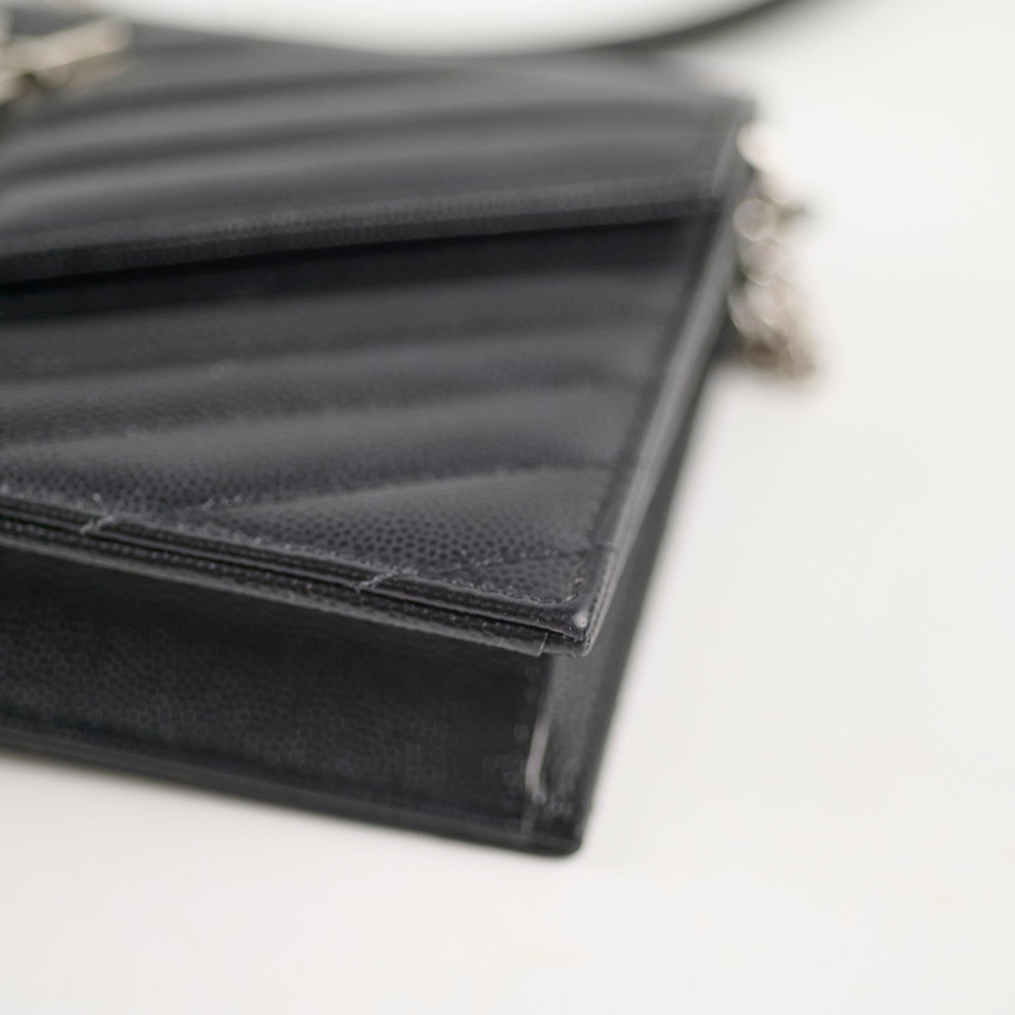 Saint Laurent Cassandre Envelope Wallet on Chain WOC Black