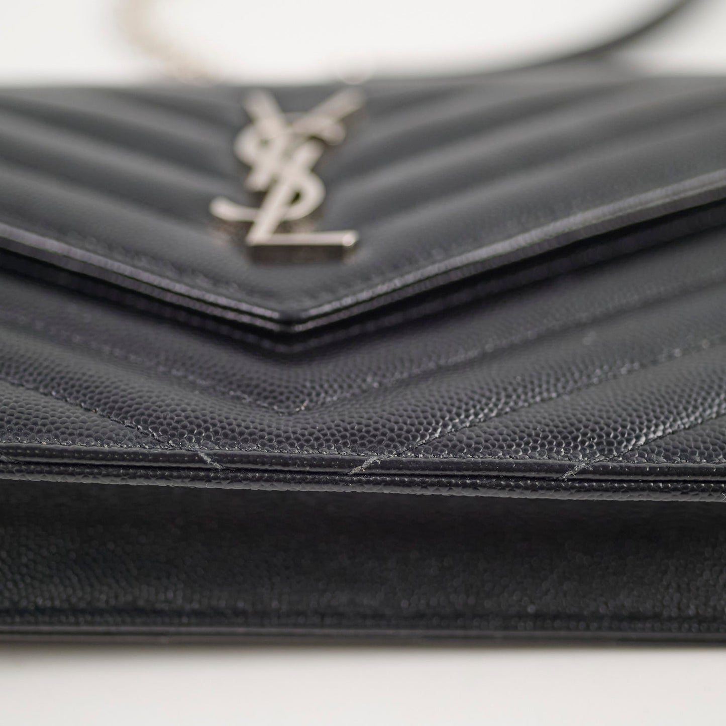 Saint Laurent Cassandre Envelope Wallet on Chain WOC Black