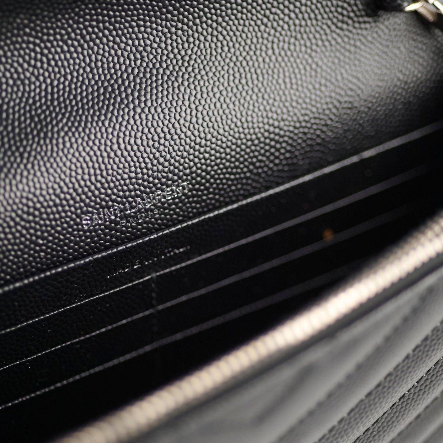 Saint Laurent Cassandre Envelope Wallet on Chain WOC Black