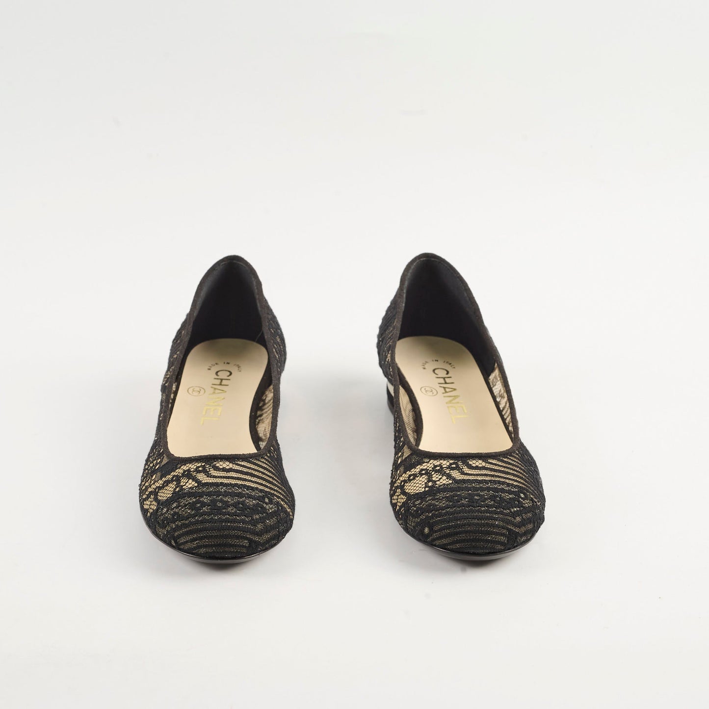 Chanel Lace Ballet Flats Black Size 35.5