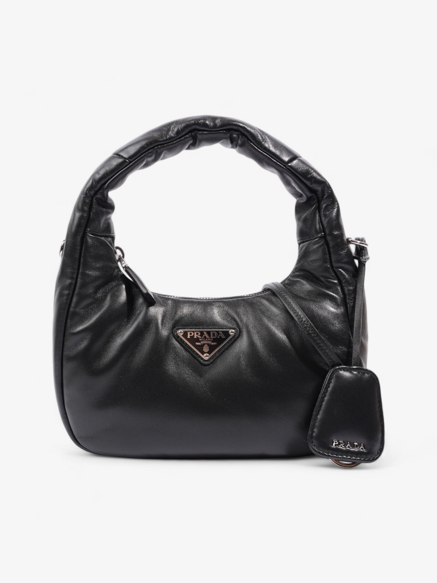 Prada Soft Padded Shoulder Bag Black Nappa Leather