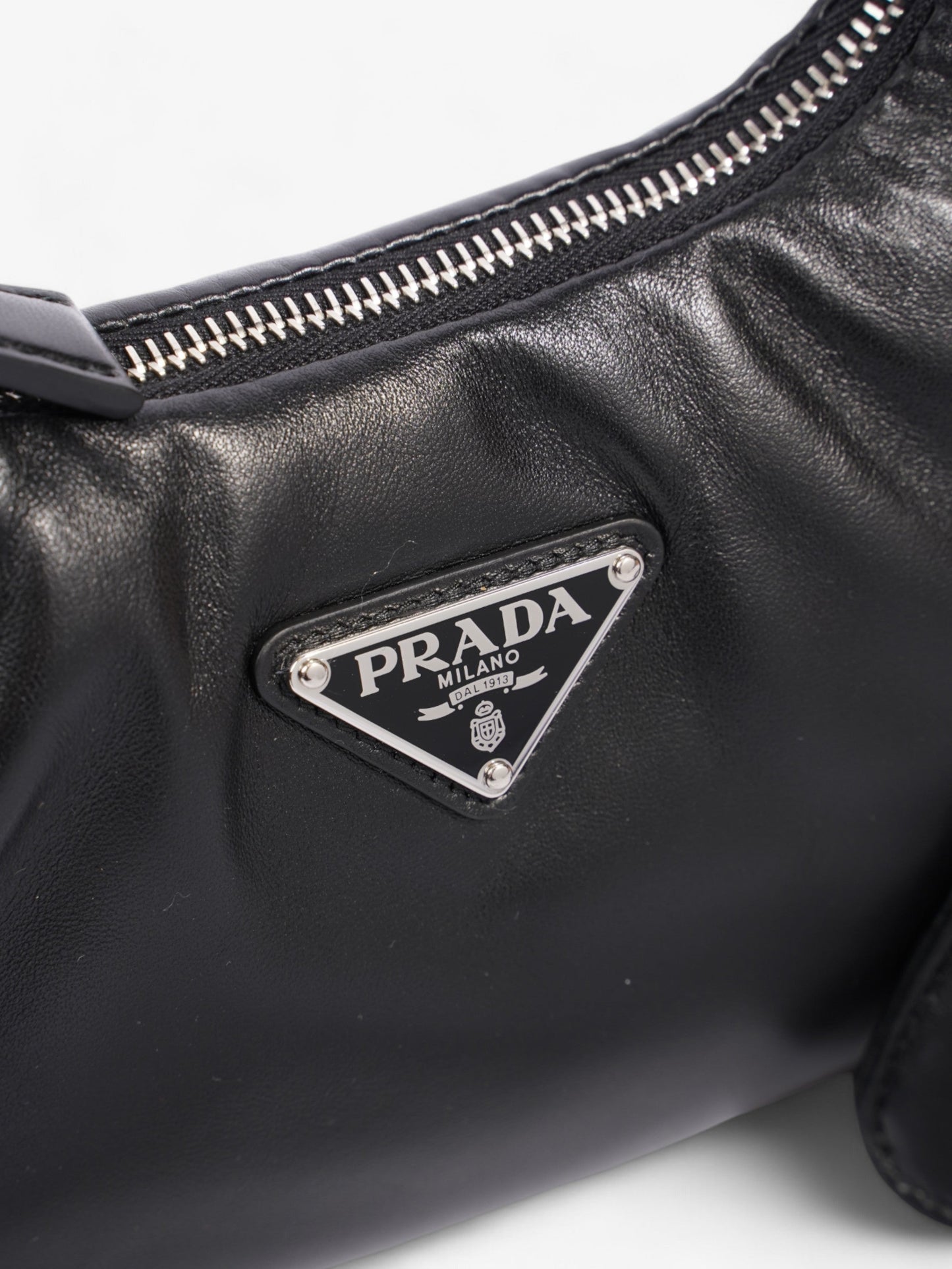 Prada Soft Padded Shoulder Bag Black Nappa Leather