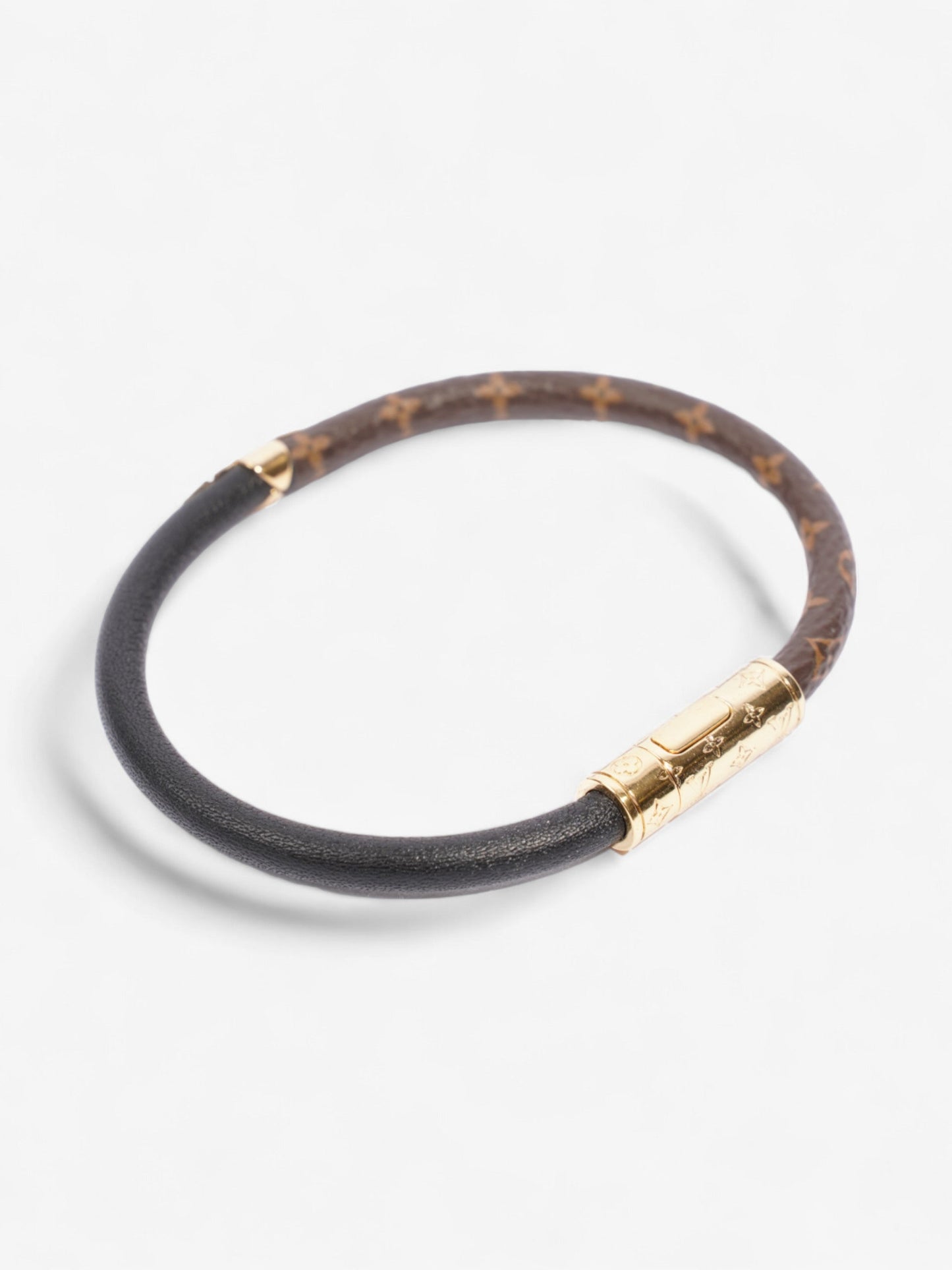 Louis Vuitton Daily Confidential Bracelet Monogram / Black / Gold Coated Canvas