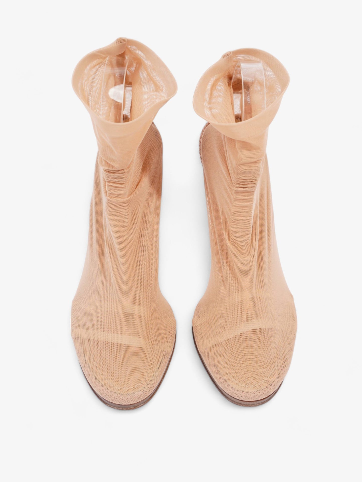 Burberry Sock Style Ankle Boot 110 Nude Fabric EU 38 UK 5