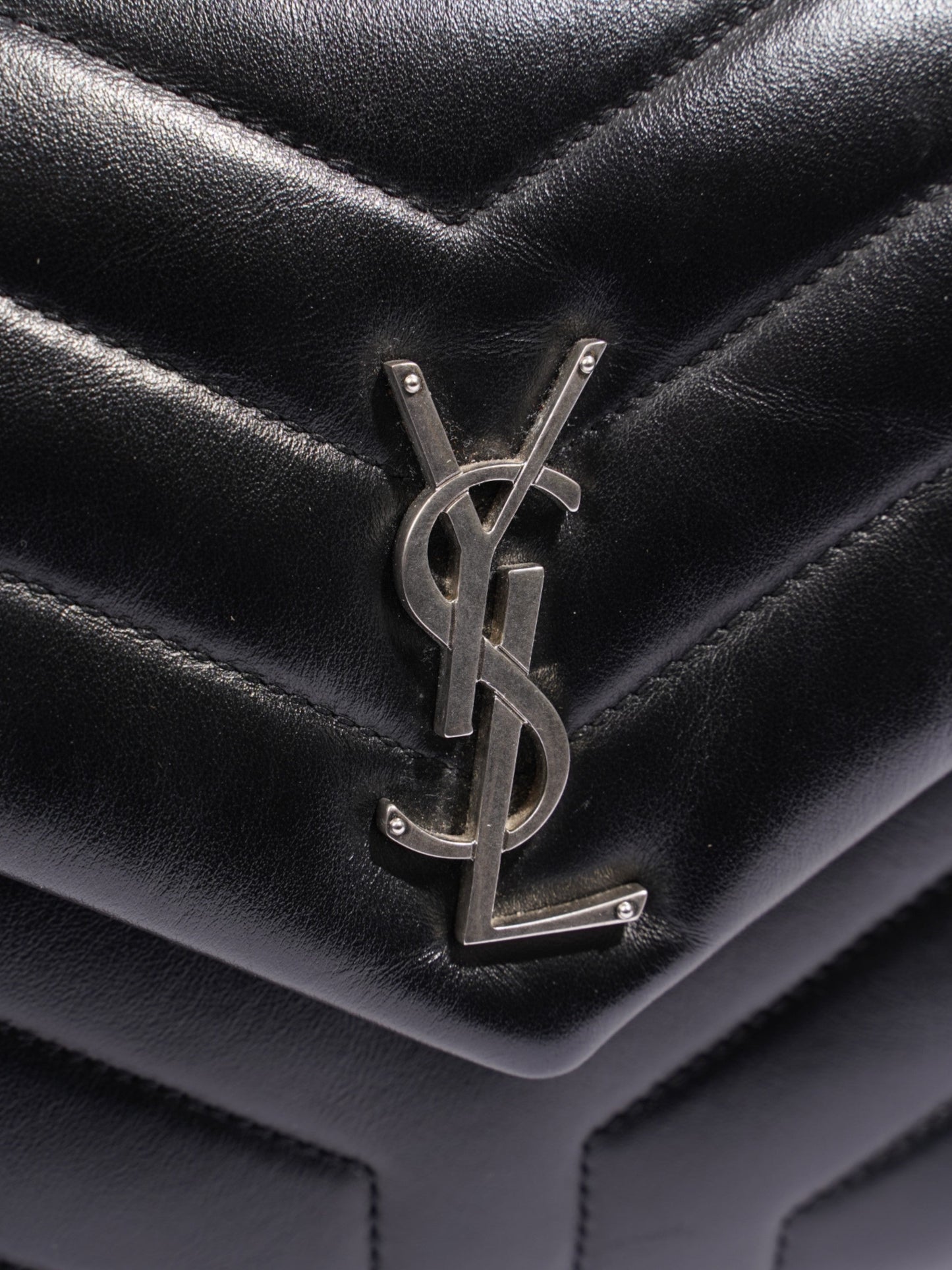 Saint Laurent Lou Lou Black Lambskin Leather Small