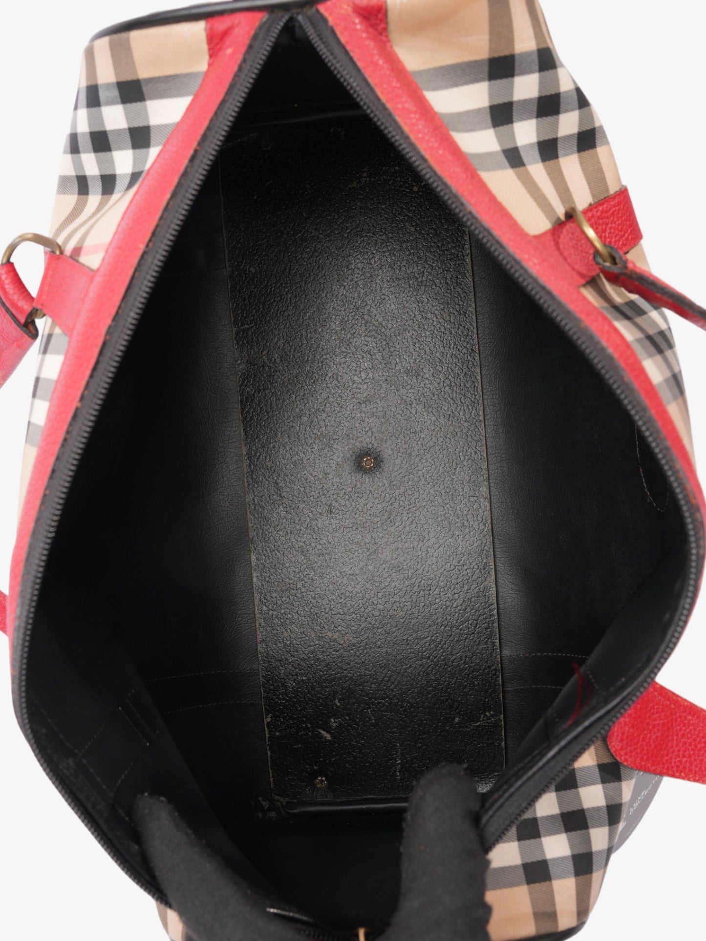 Burberry Barrel Red / Haymarket Check Canvas