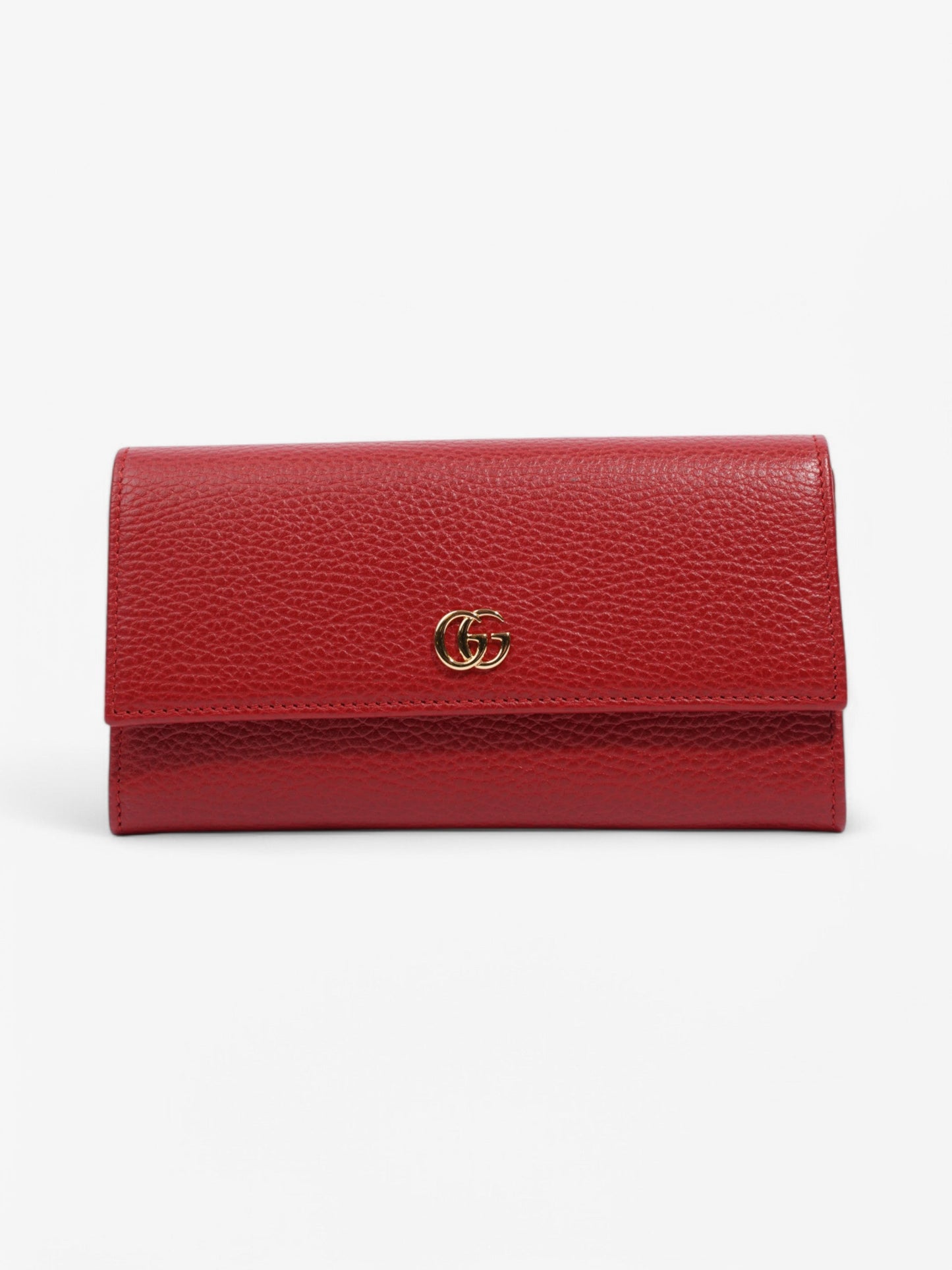 Gucci GG Marmont Long Continental Wallet Hibiscus Red Calfskin Leather