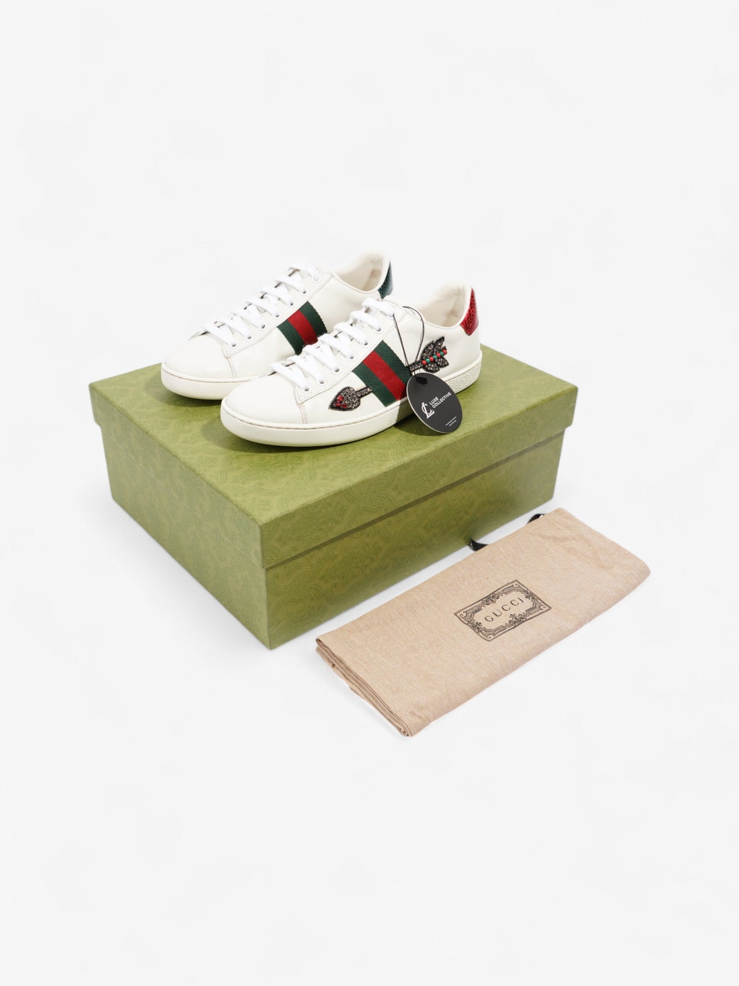 Gucci Ace Sneakers with Arrow White / Green / Red Leather EU 39 UK 6