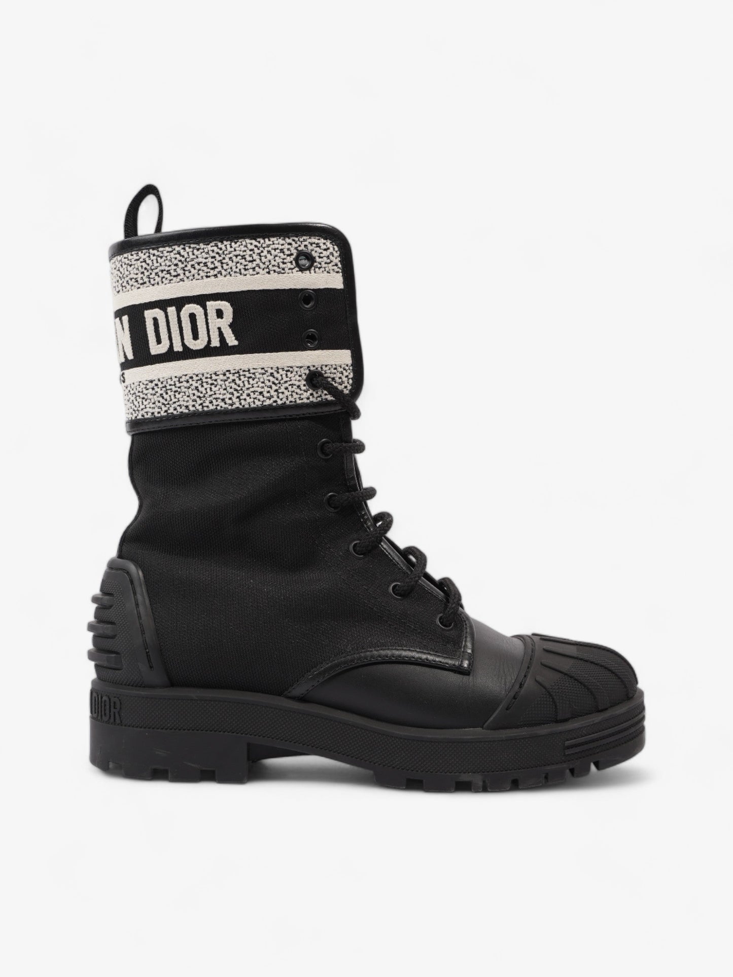 Christian Dior D-Major Ankle Boots Black / Cream Technical Fabric EU 38.5 UK 5.5