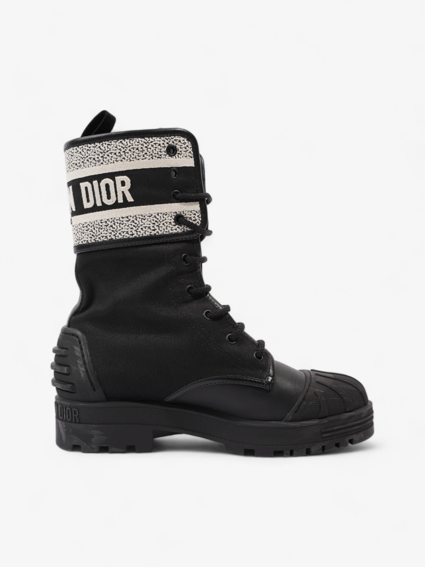 Christian Dior D-Major Ankle Boots Black / Cream Technical Fabric EU 38.5 UK 5.5