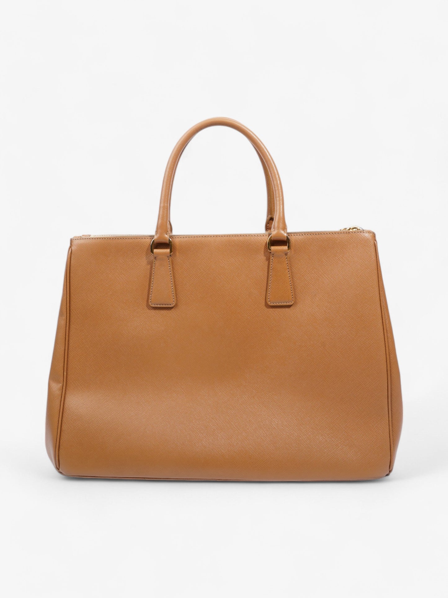 Prada Galleria Double Zip Tote Caramel Saffiano Leather Large