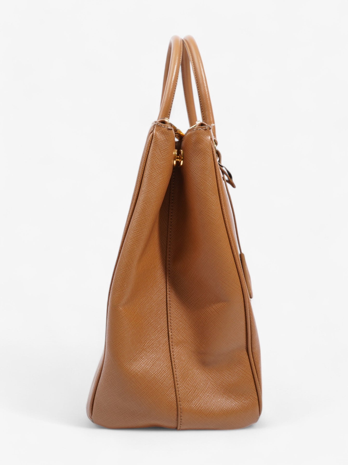 Prada Galleria Double Zip Tote Caramel Saffiano Leather Large