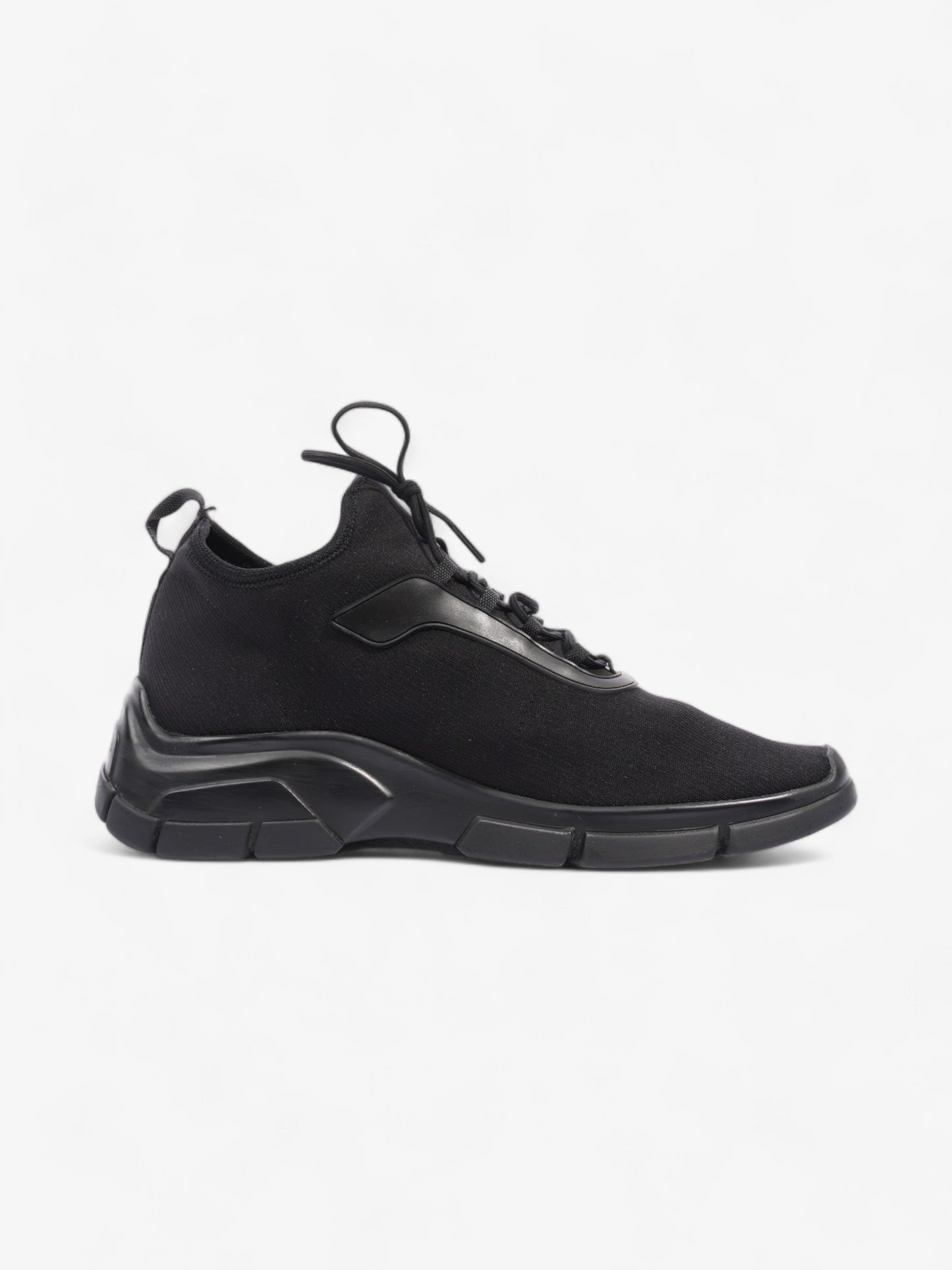Prada Logo Running Sneakers Black Knit EU 40 UK 6