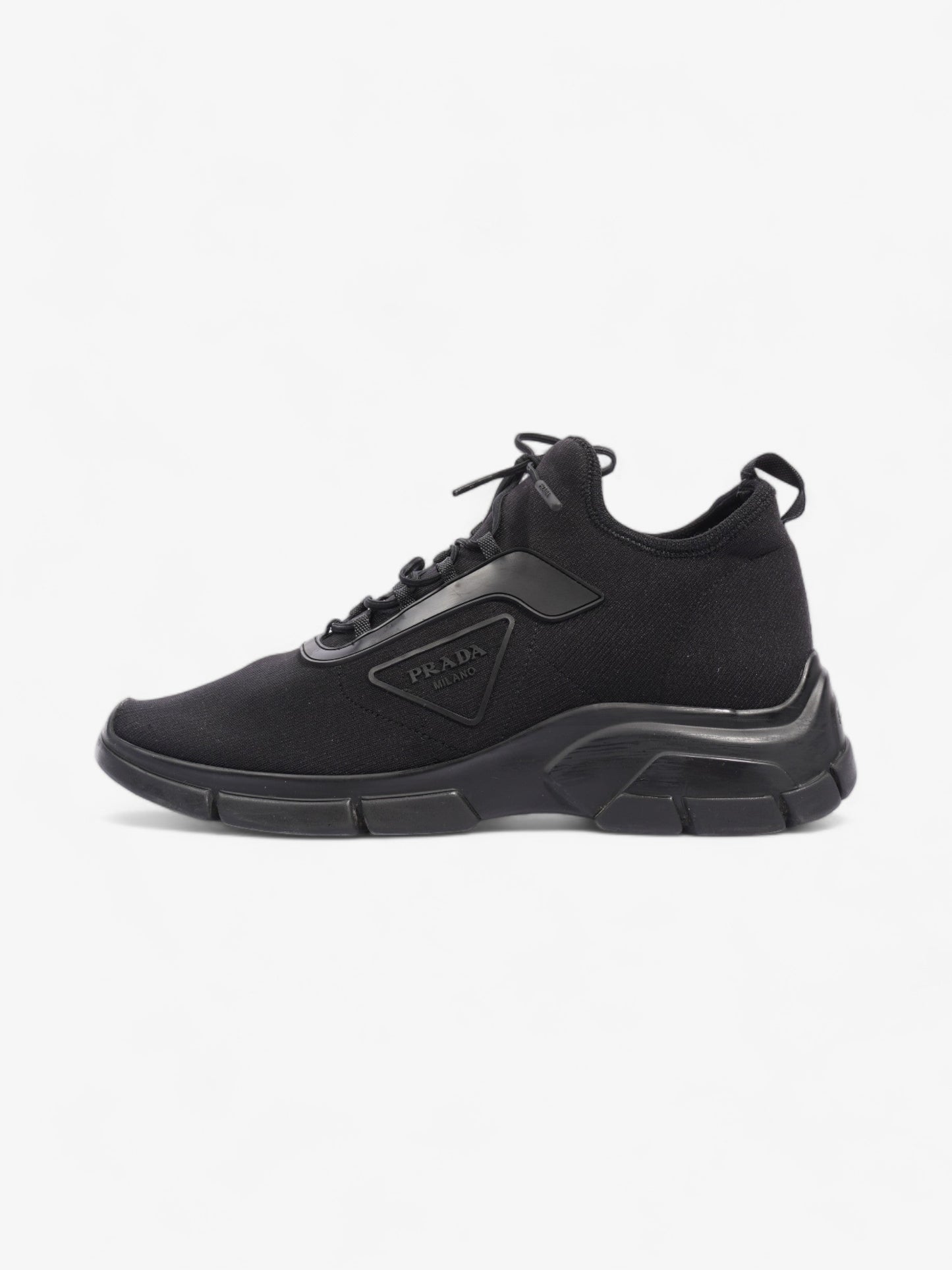 Prada Logo Running Sneakers Black Knit EU 40 UK 6