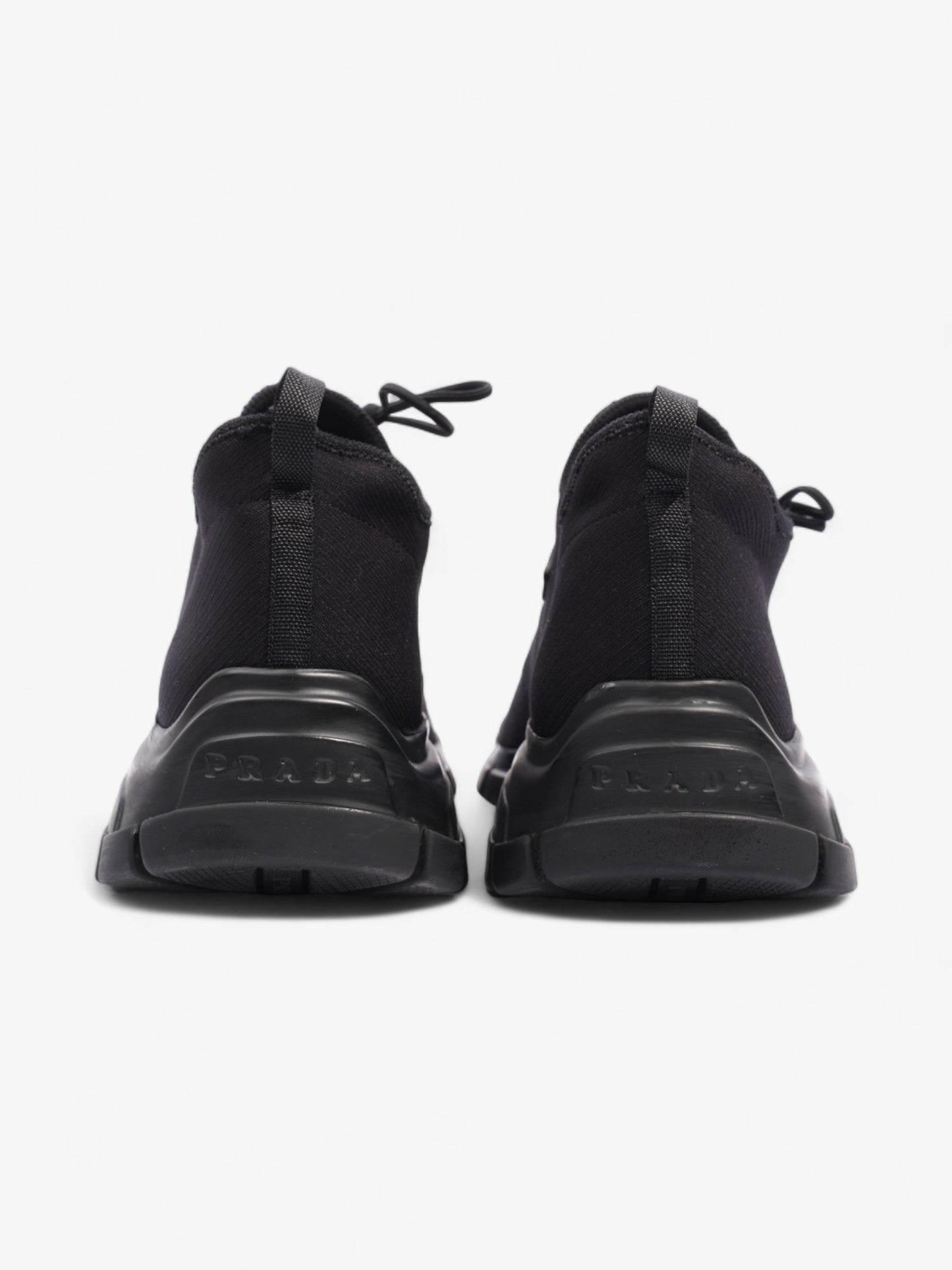 Prada Logo Running Sneakers Black Knit EU 40 UK 6