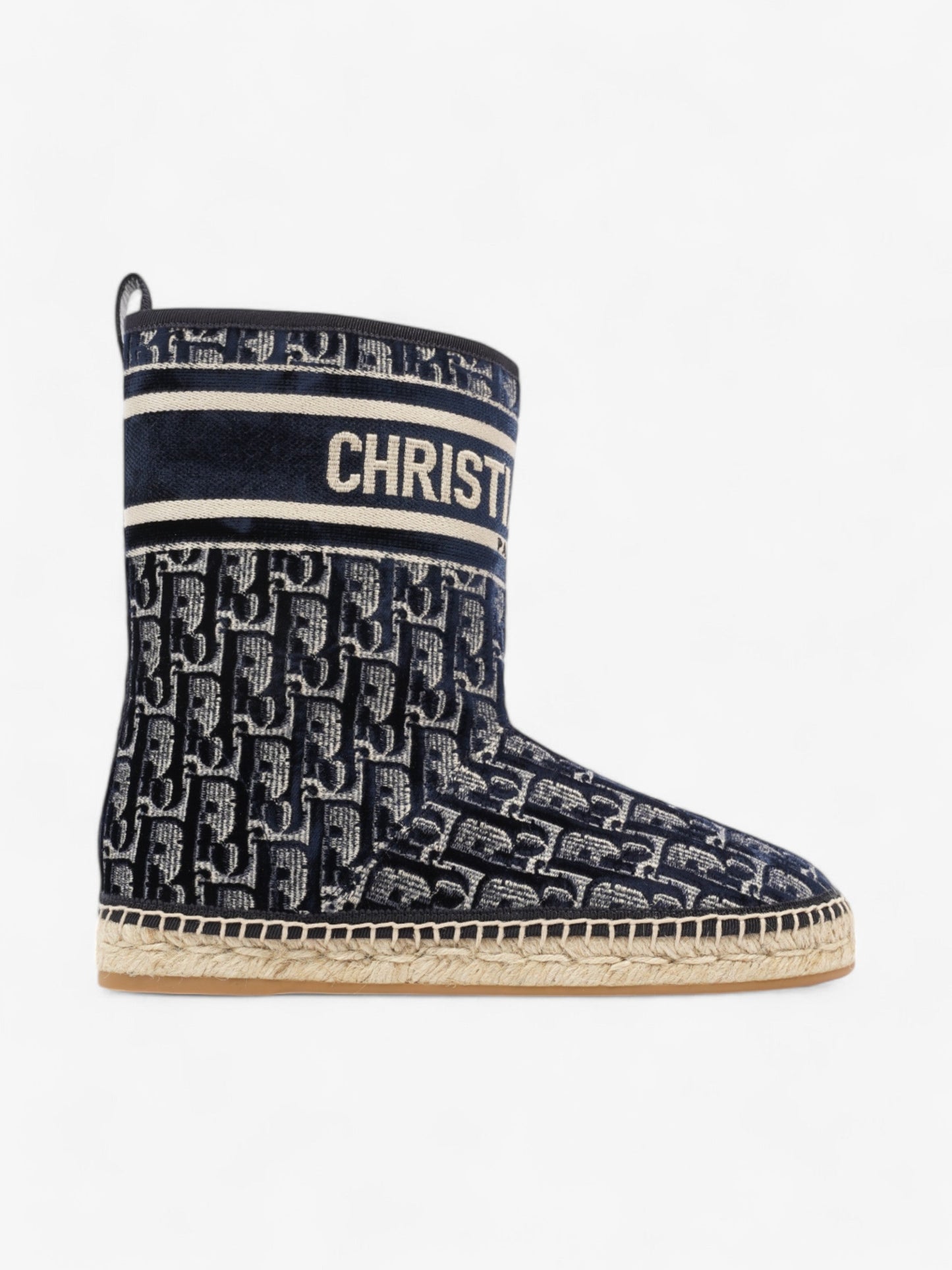 Christian Dior Granville Boots Deep Blue Oblique Velvet EU 37 UK 4