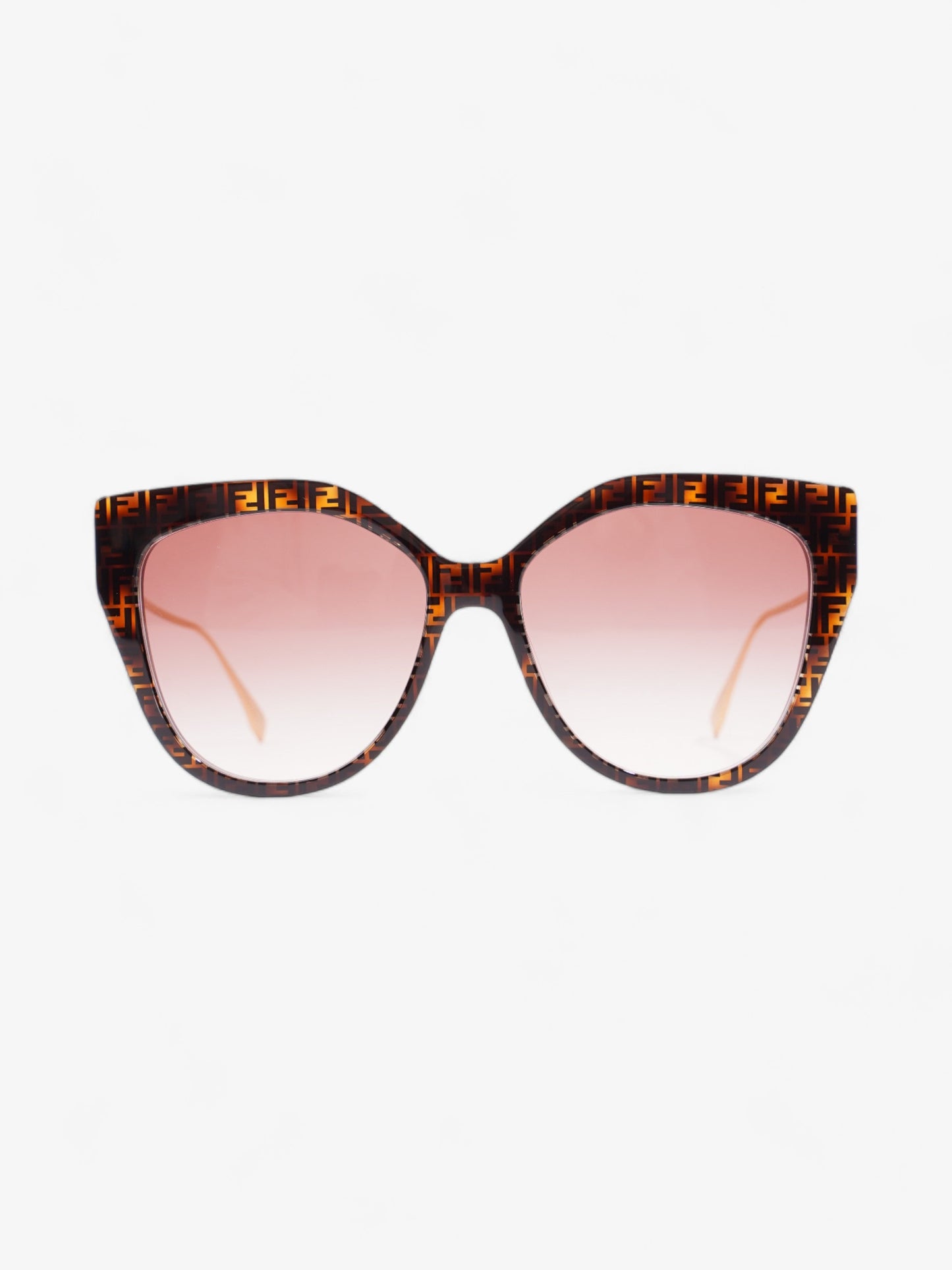Fendi FF Cat Eye Sunglasses Havana Brown / Pink gradient Lens Acetate 140mm