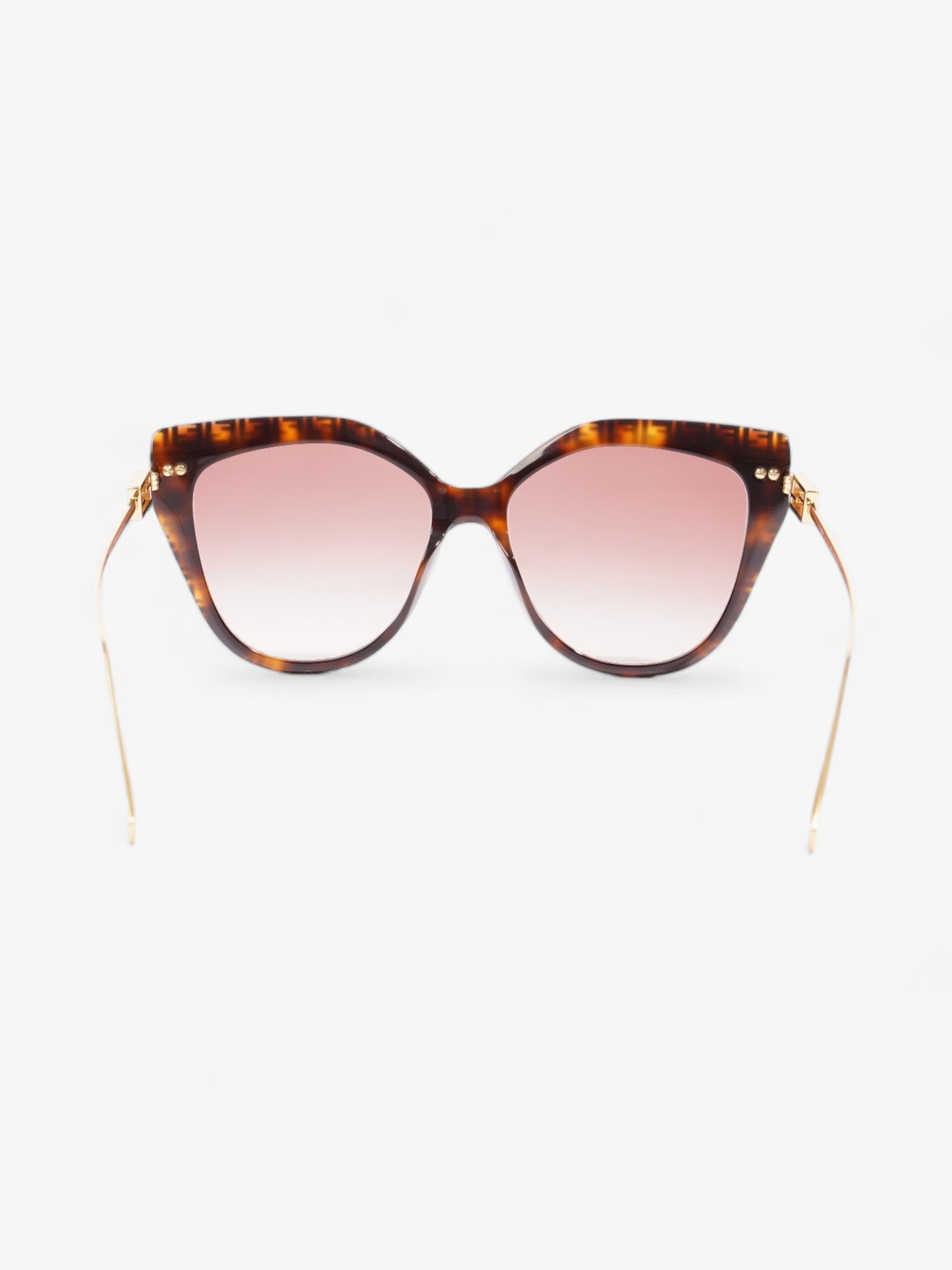 Fendi FF Cat Eye Sunglasses Havana Brown / Pink gradient Lens Acetate 140mm