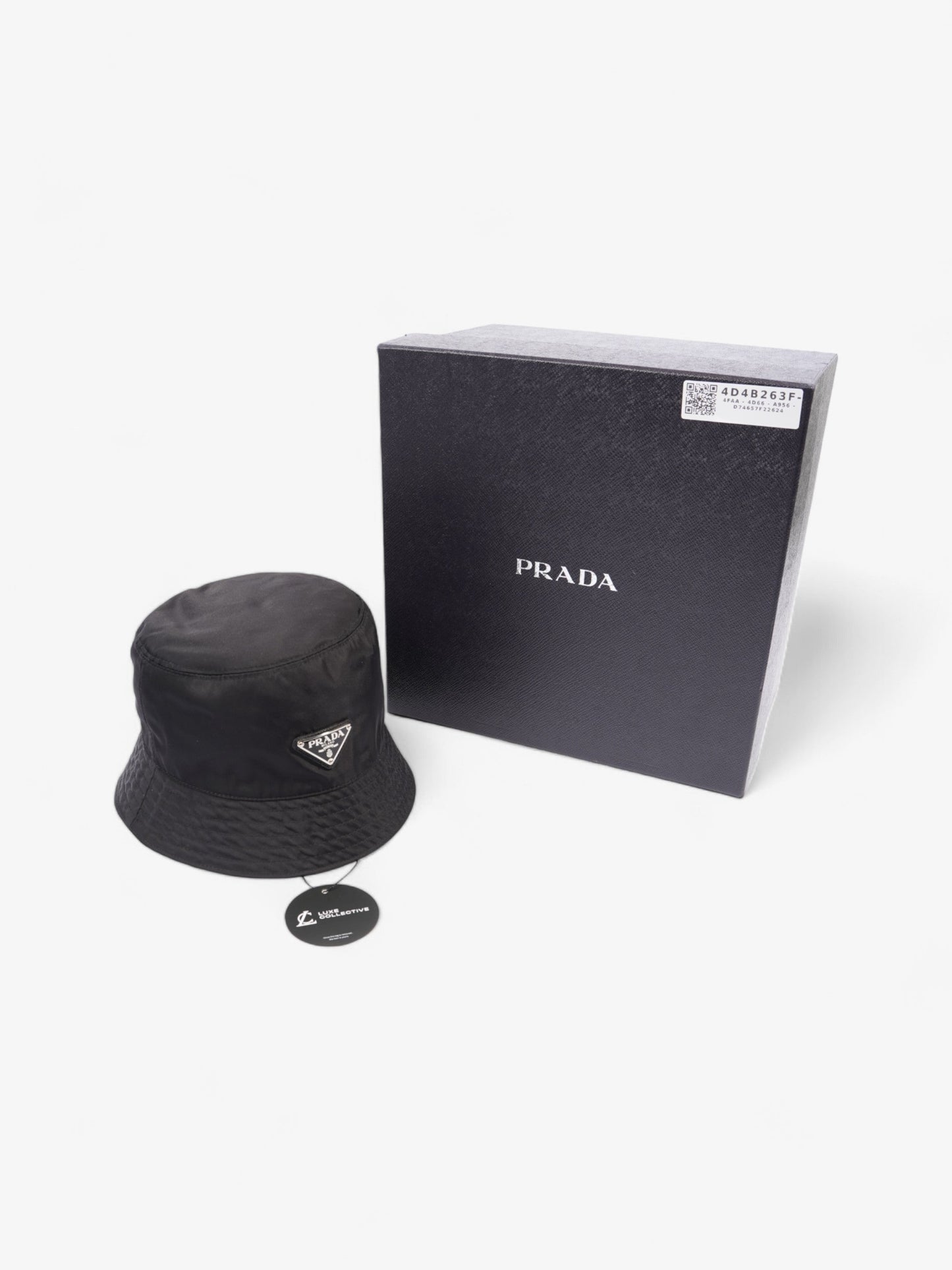 Prada Logo Bucket Hat Black Re Nylon Small