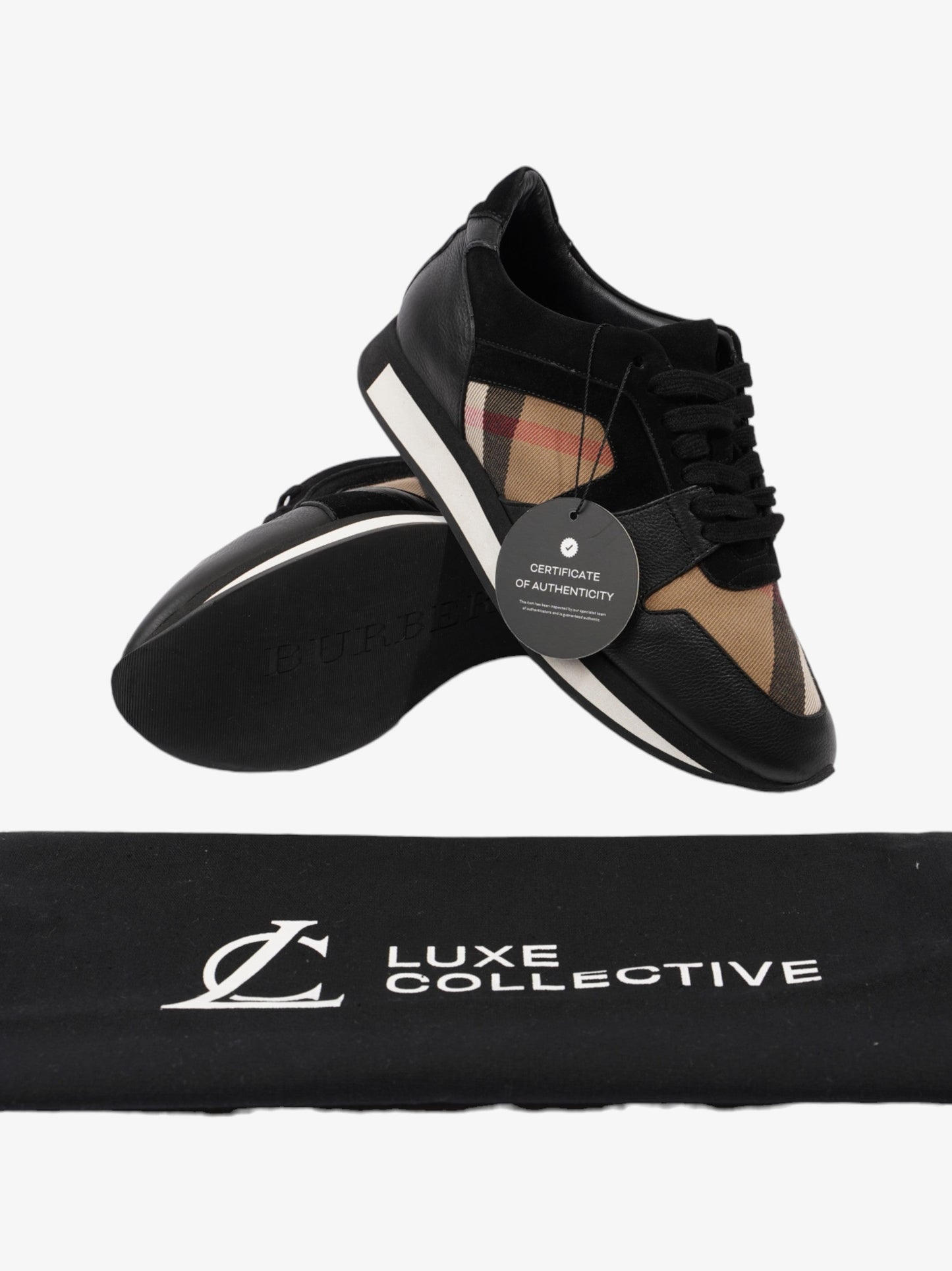 Burberry Super Nova Sneakers Black / Nova Check Suede EU 38.5 UK 5.5