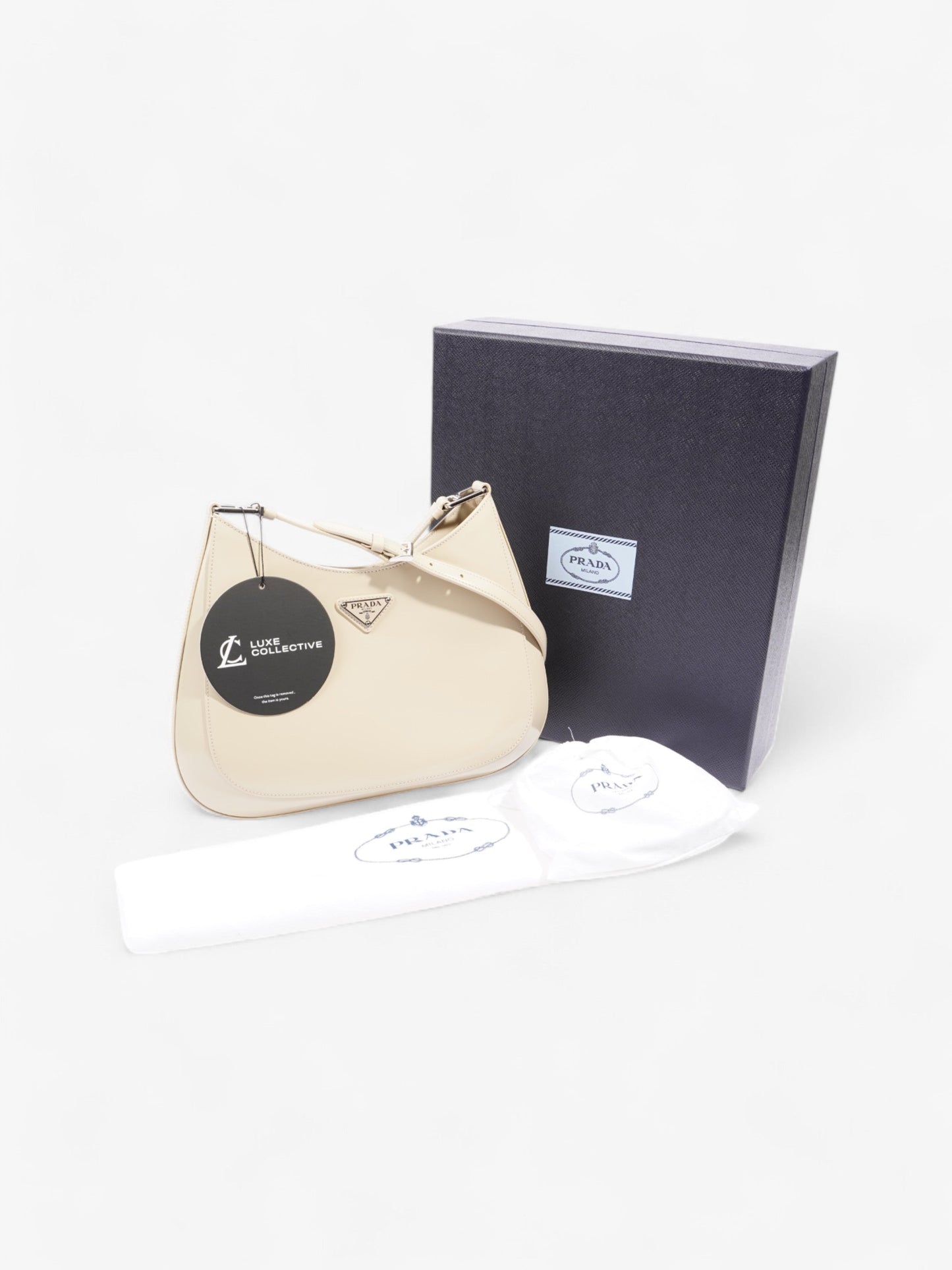 Prada Cleo Beige Patent Leather