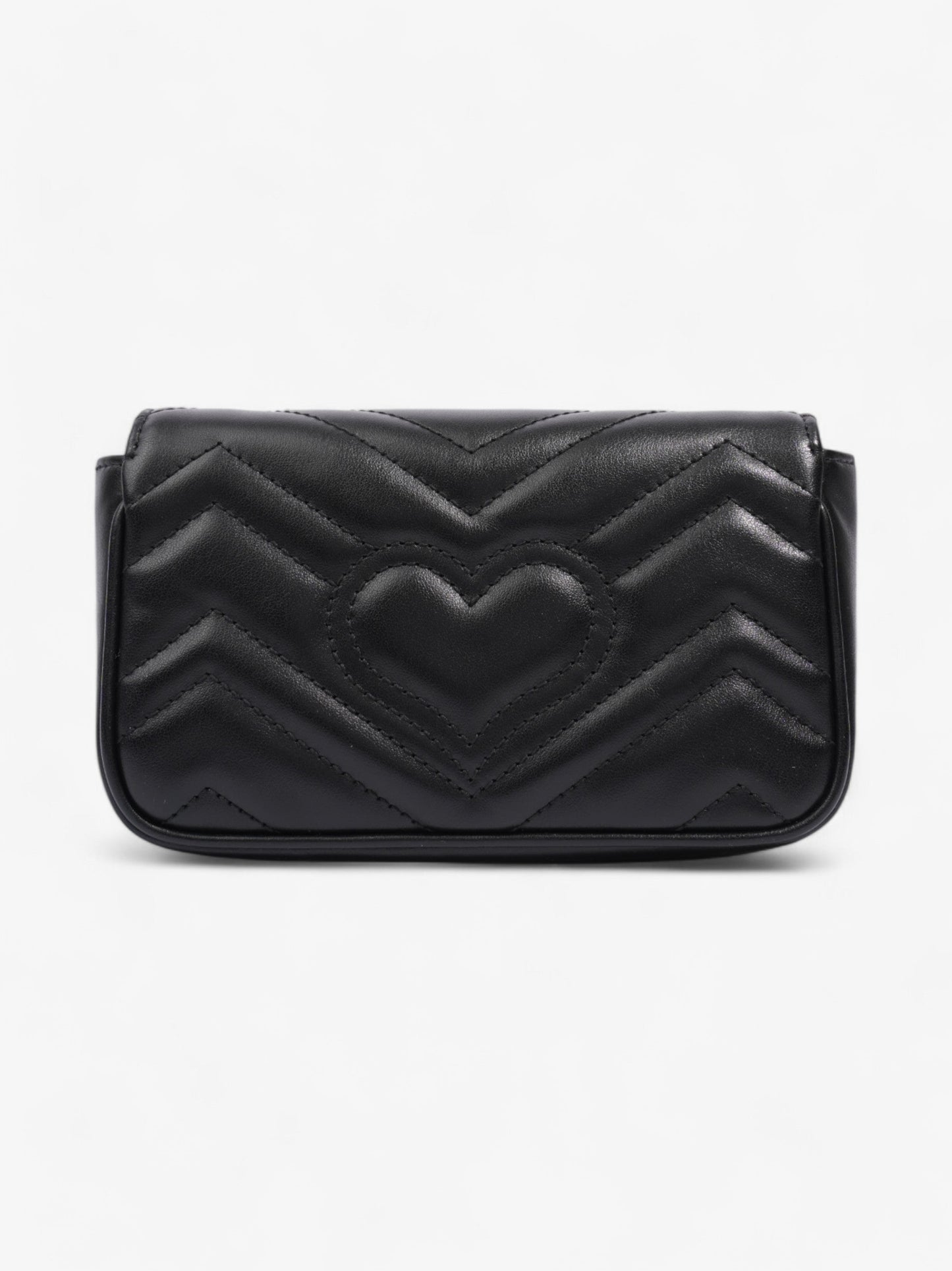 Gucci GG Marmont Black Matelasse Leather Super Mini