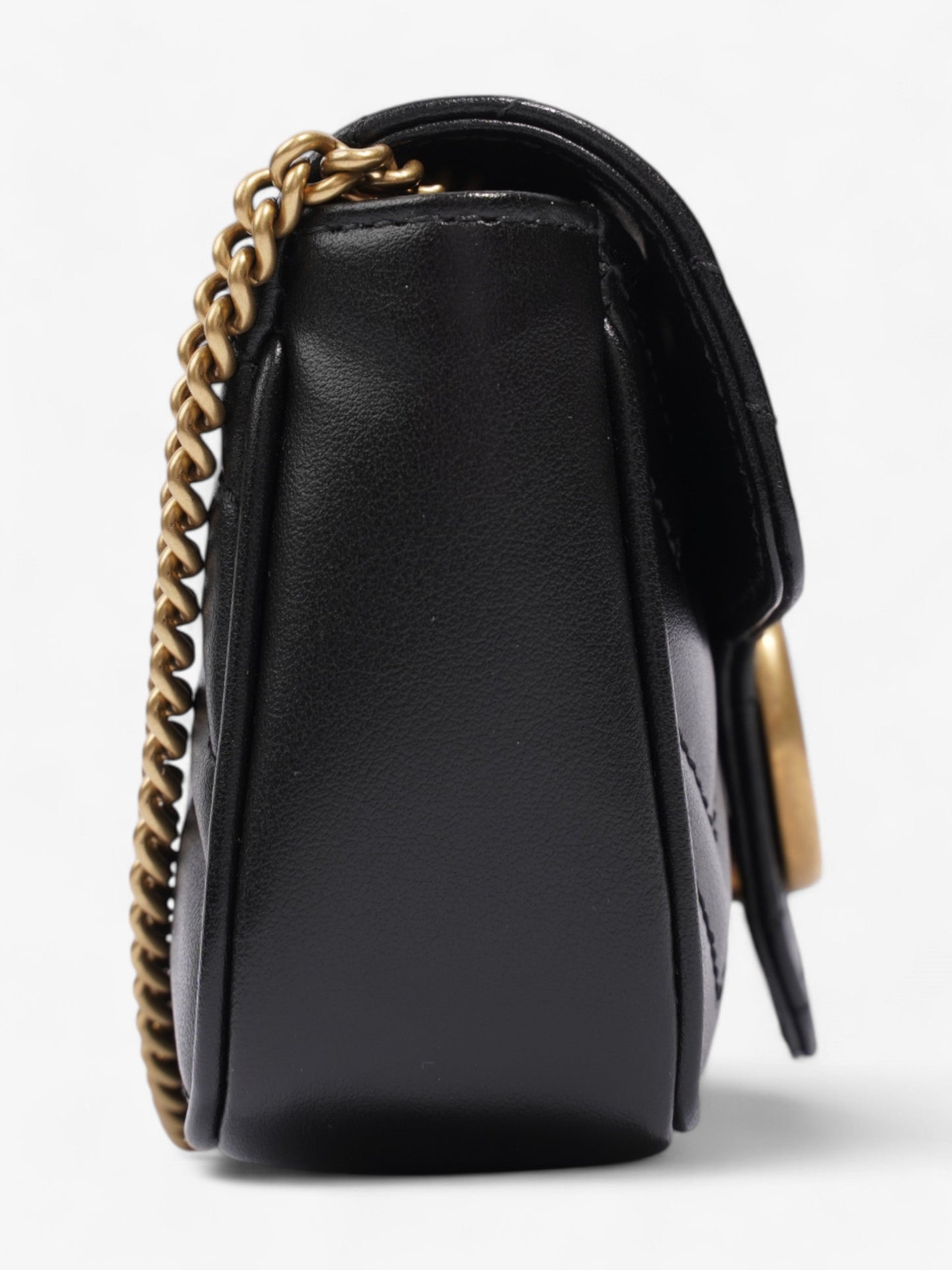 Gucci GG Marmont Black Matelasse Leather Super Mini