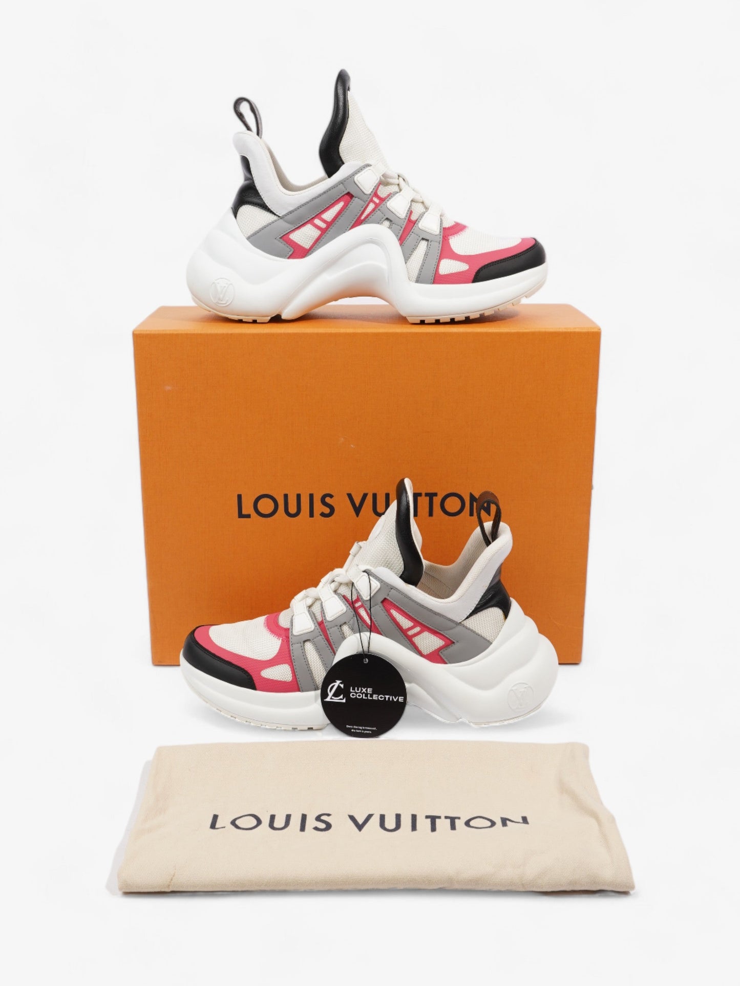 Louis Vuitton Archlight Sneakers White / Pink / Grey Mesh EU 38 UK 5